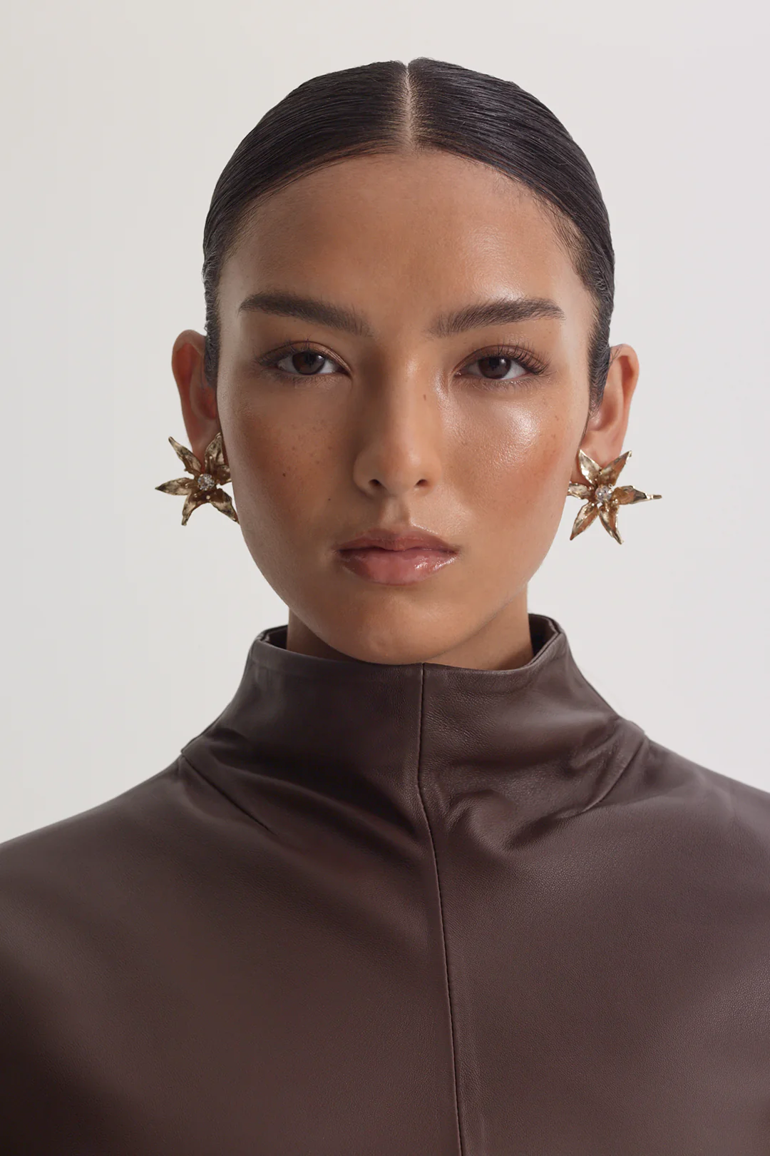 LEATHER FUNNEL NECK TOP - Image 8
