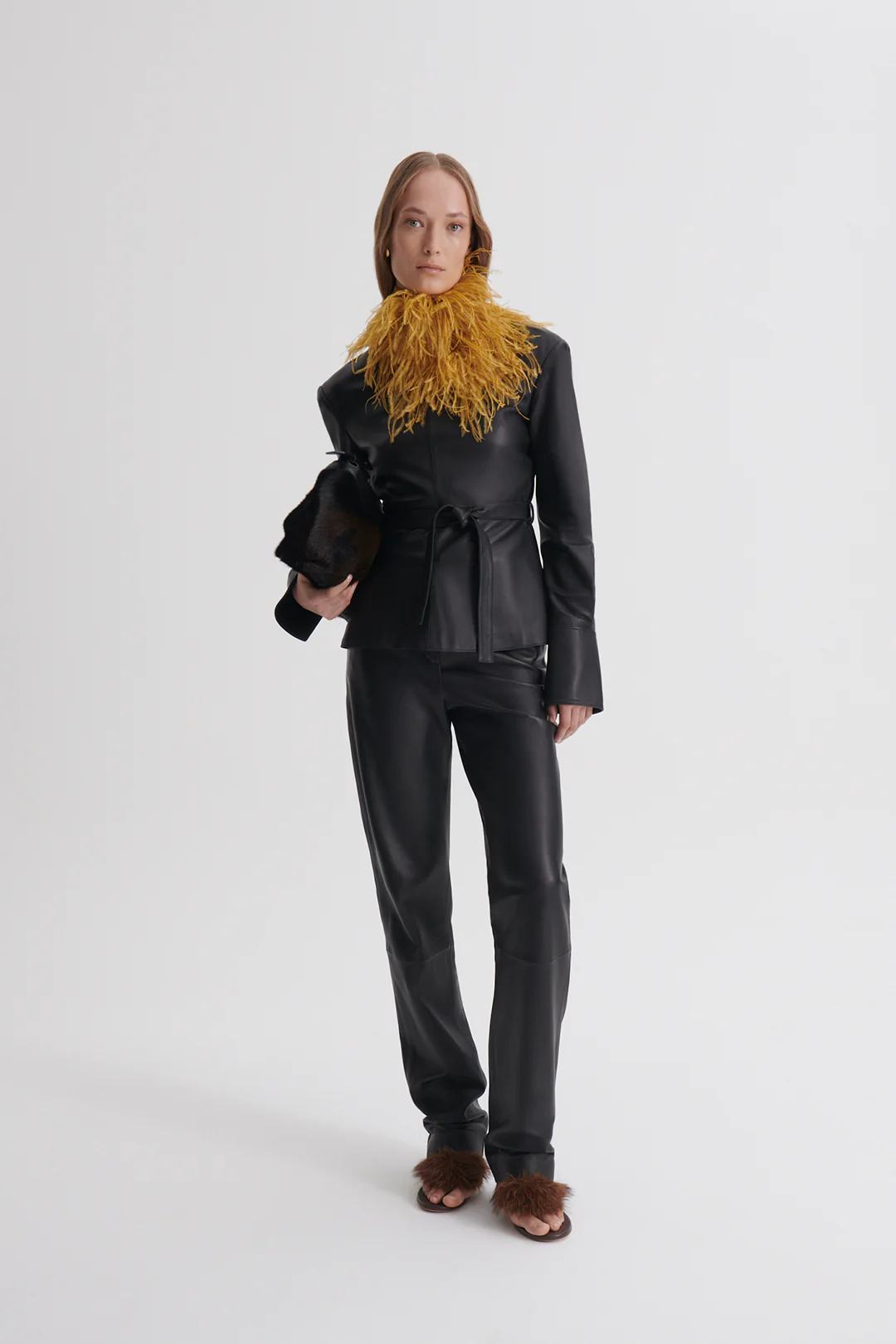LEATHER FUNNEL NECK TOP - Image 4