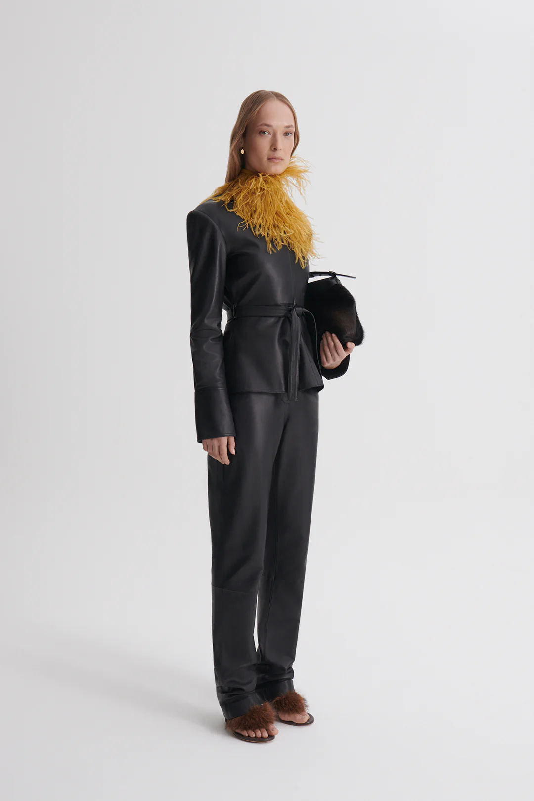 LEATHER FUNNEL NECK TOP - Image 5