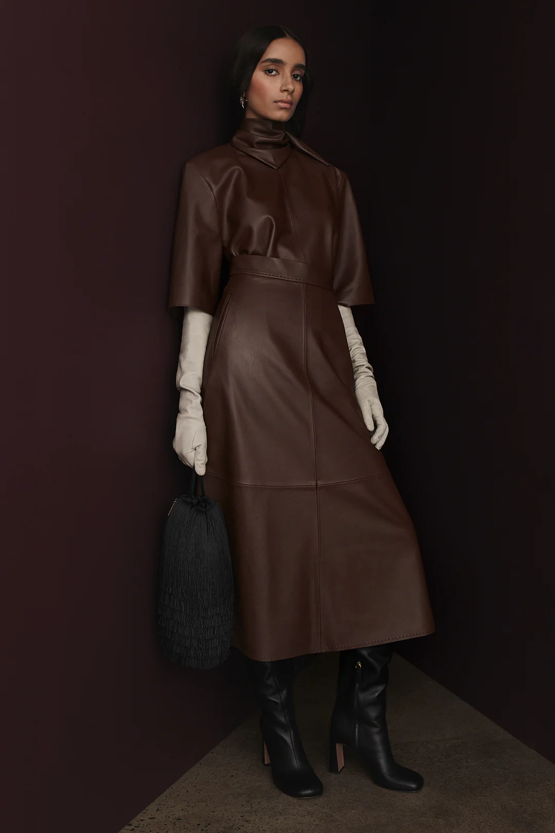 LEATHER LONG SKIRT - Image 3