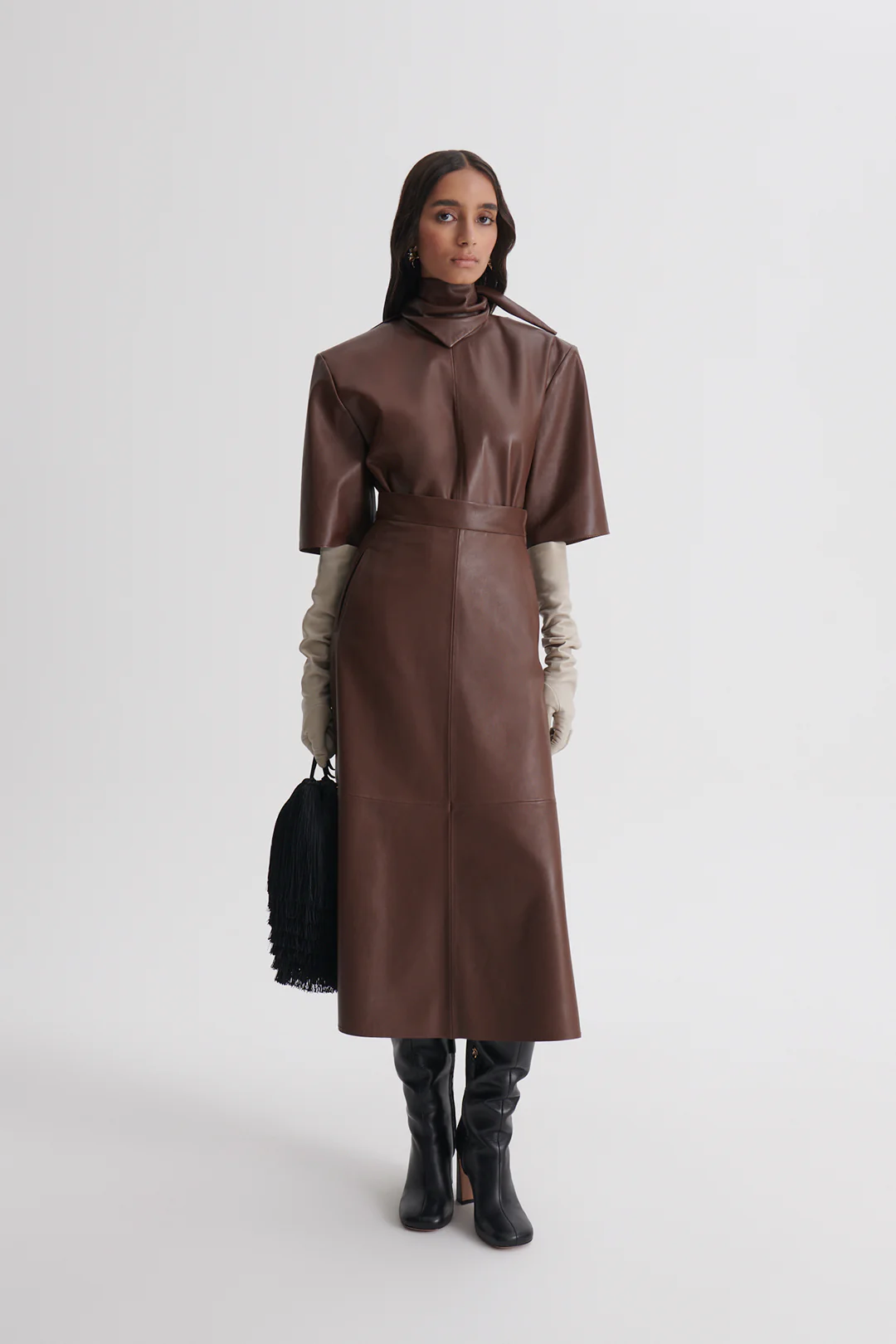 LEATHER LONG SKIRT - Image 4