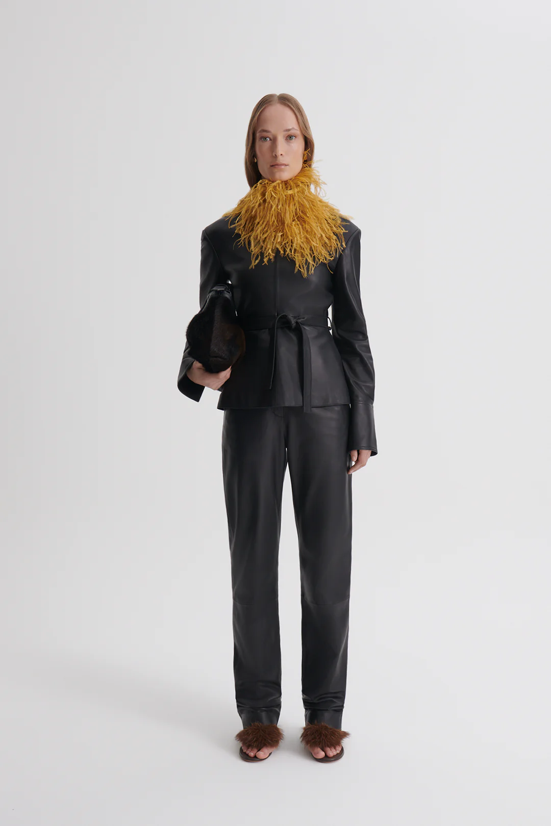 LEATHER SLIM LEG TROUSER - Image 4