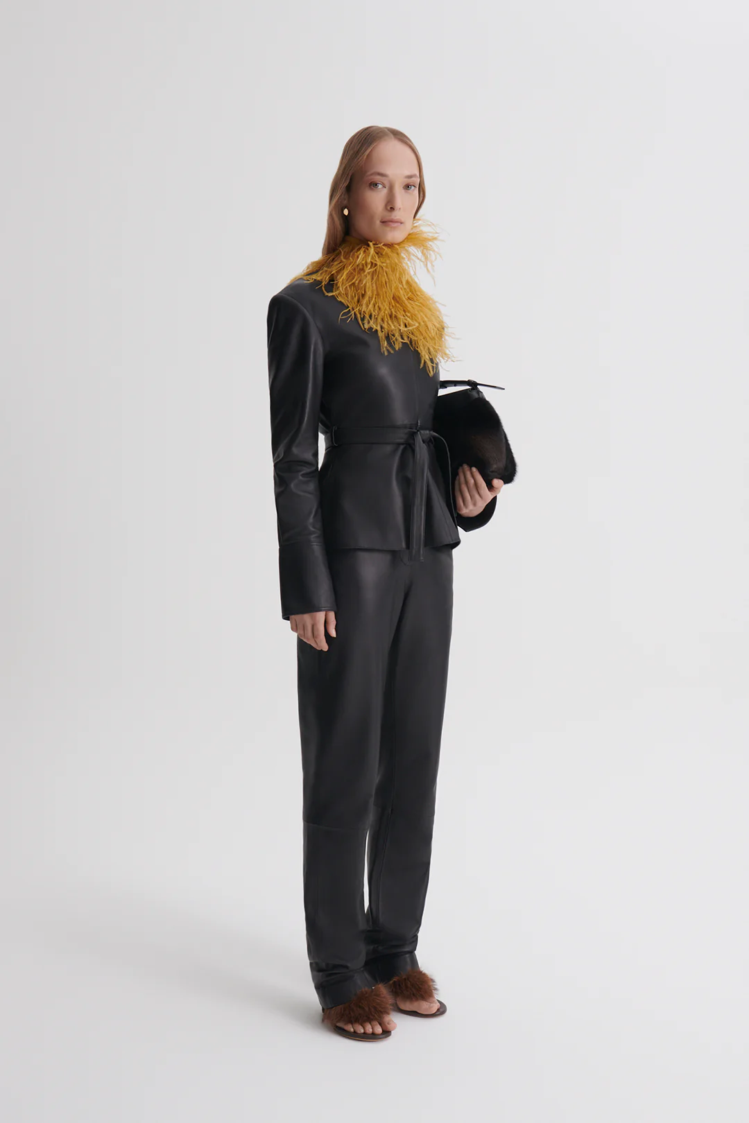 LEATHER SLIM LEG TROUSER - Image 5