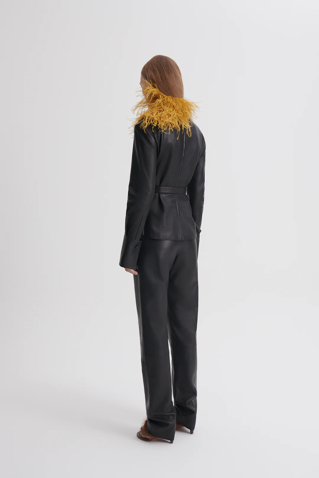LEATHER SLIM LEG TROUSER - Image 6