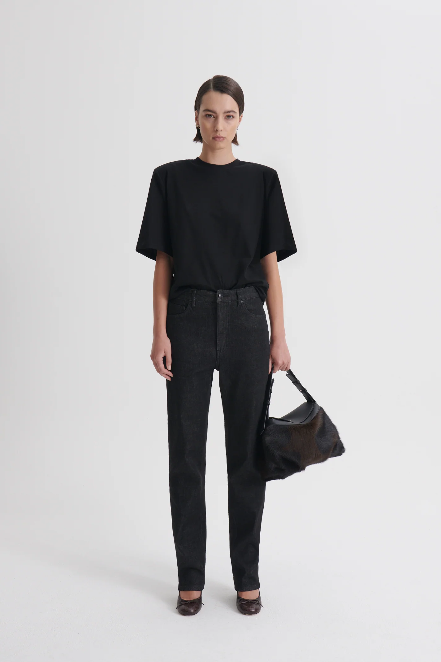 MERCERISED OVERSIZE SHOULDER PAD TEE - Image 4