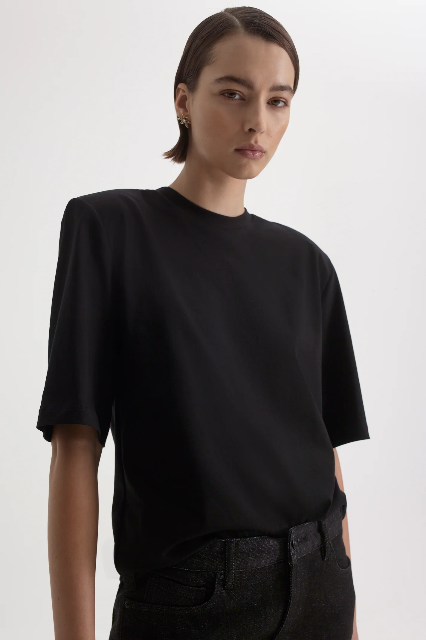 MERCERISED OVERSIZE SHOULDER PAD TEE - Image 7