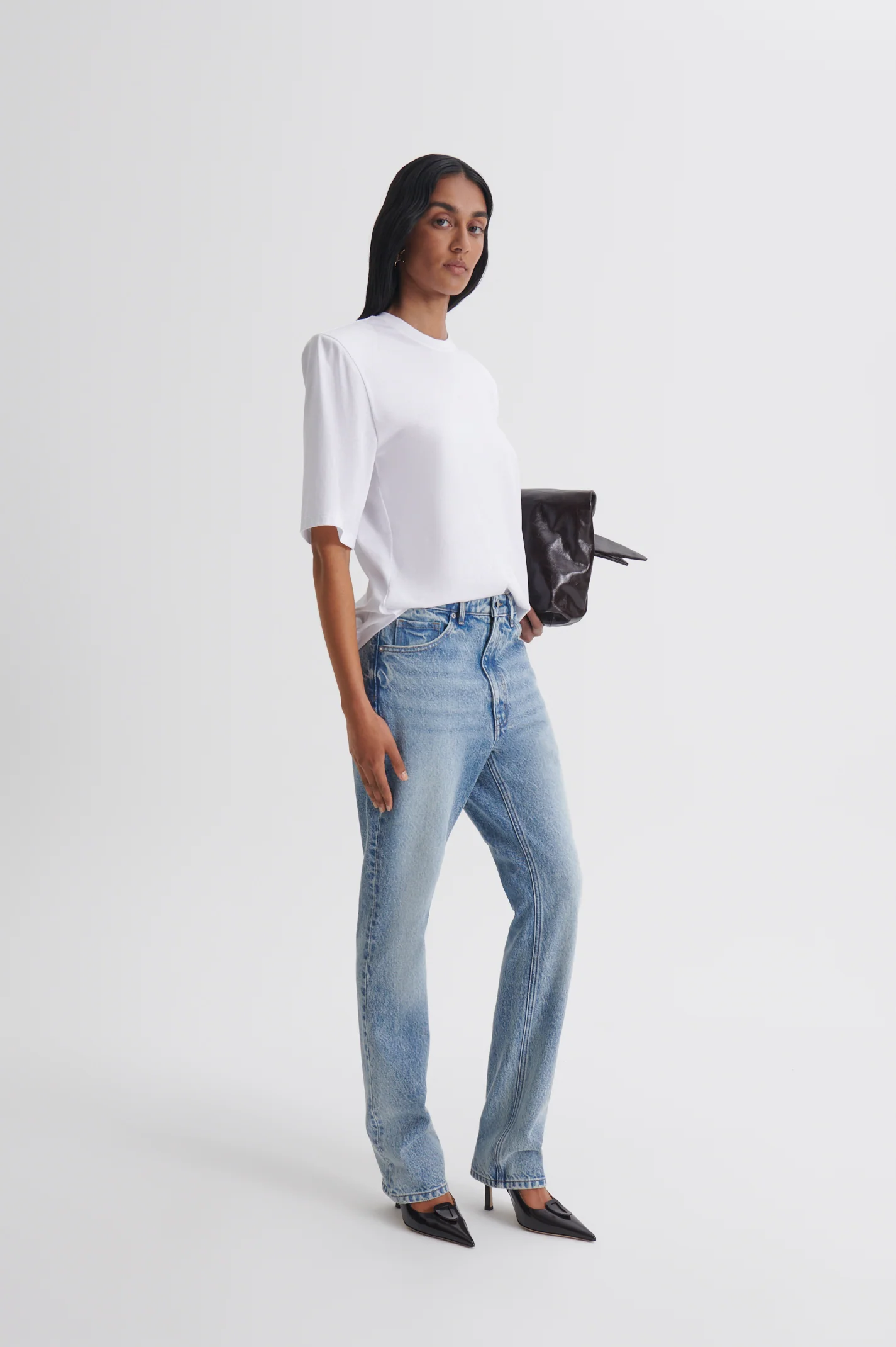 MERCERISED OVERSIZE SHOULDER PAD TEE - Image 4