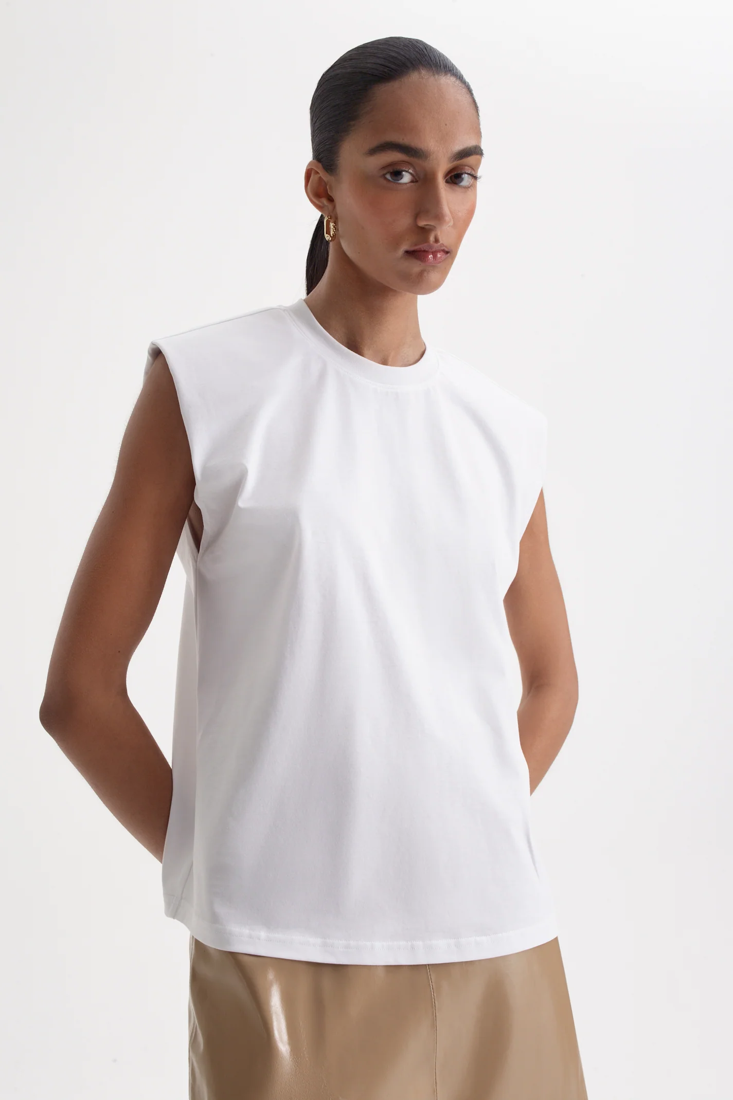 MERCERISED SLEEVELESS T-SHIRT - Image 7