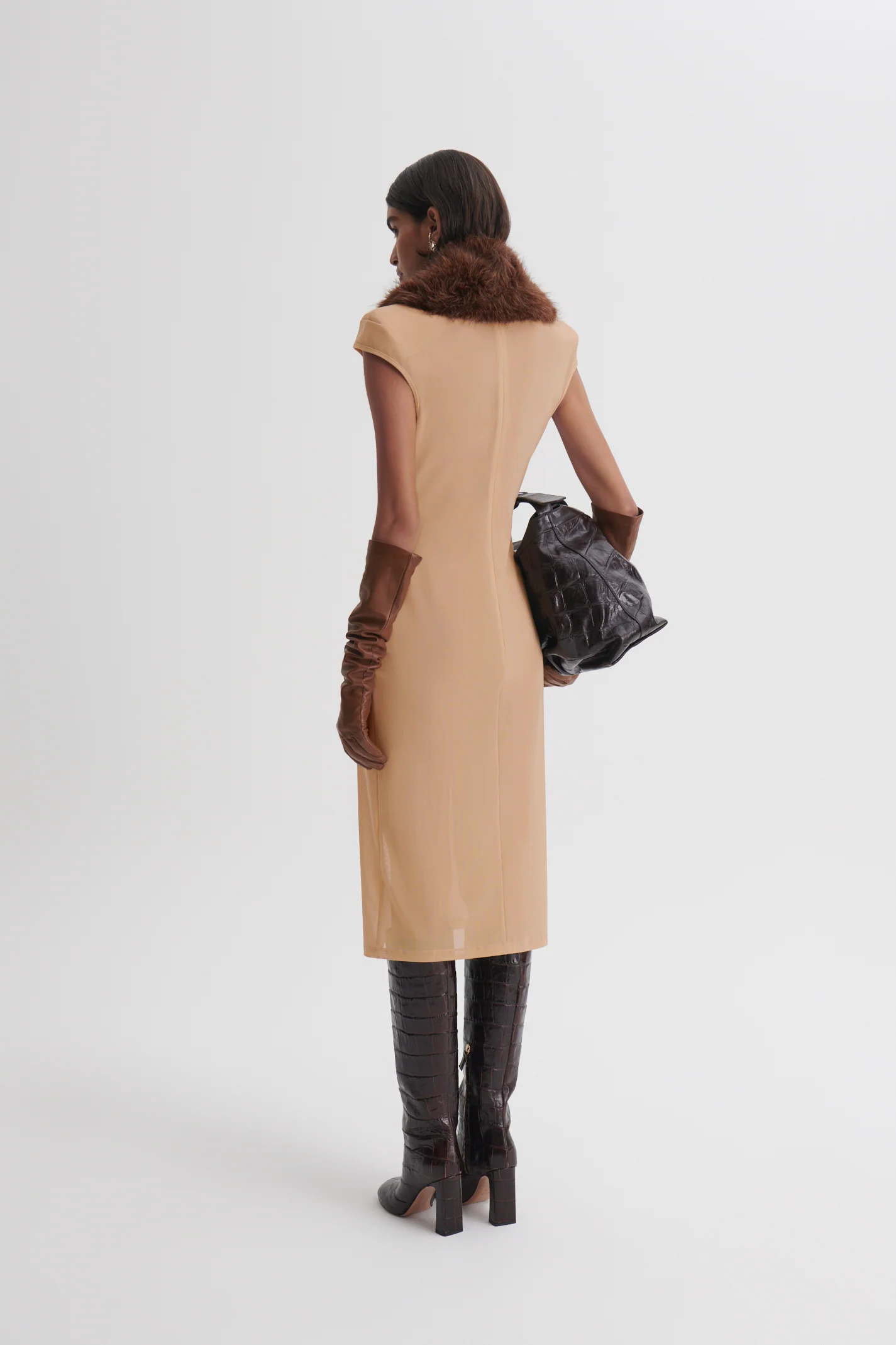 MESH SHOULDER PAD DRESS - Image 6
