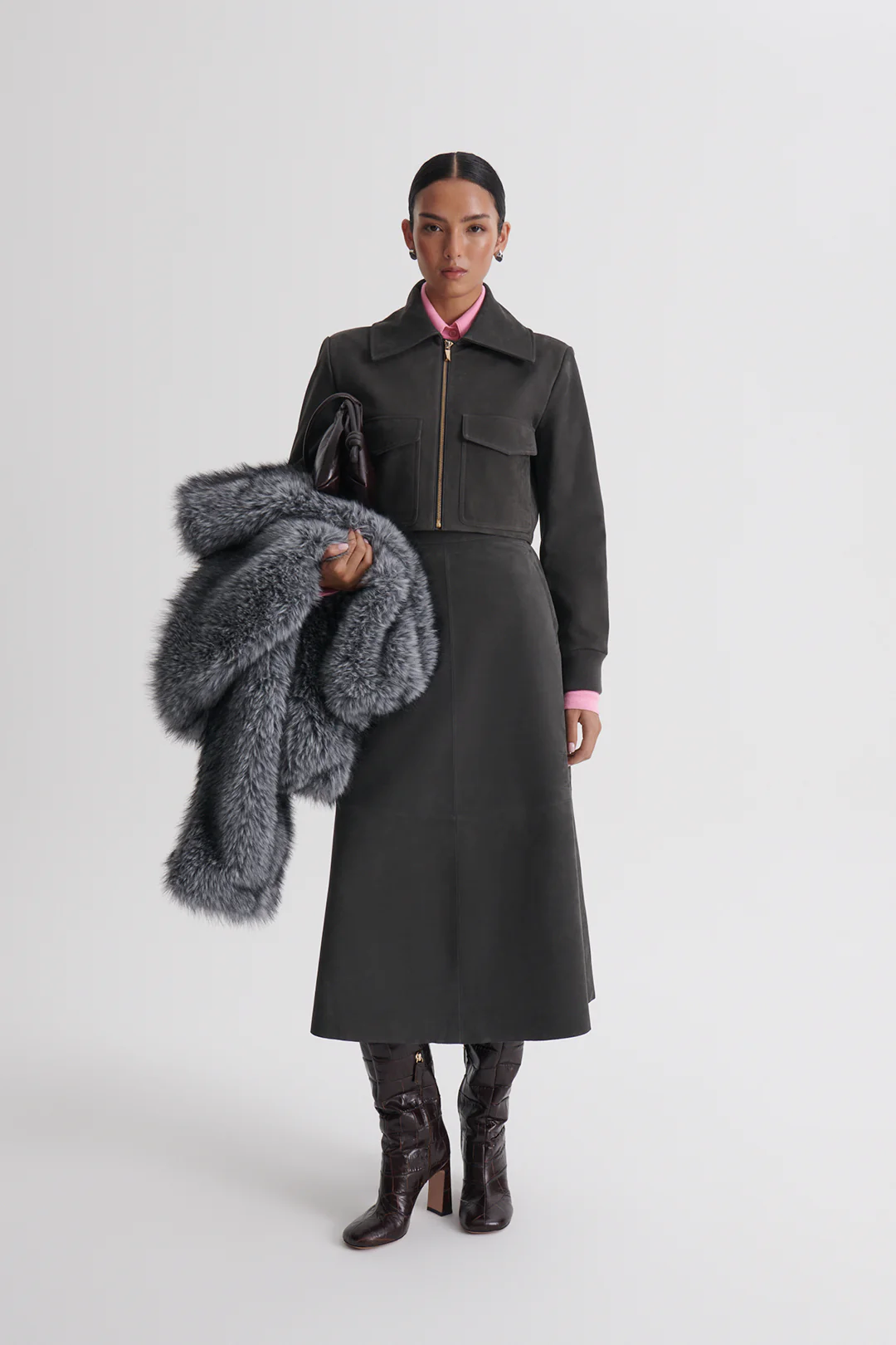 NUBUCK LONG SKIRT - Image 4