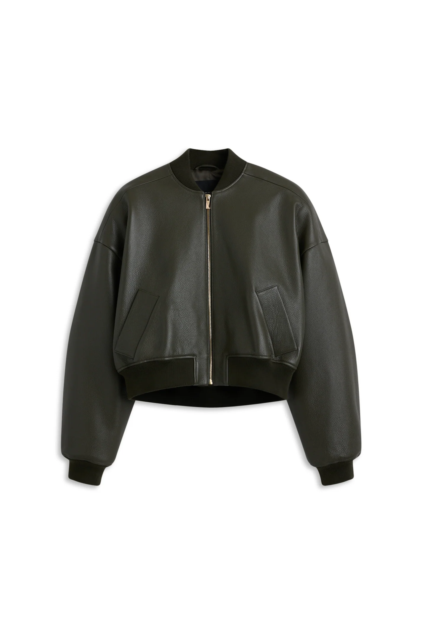 PEBBLED LEATHER BOMBER