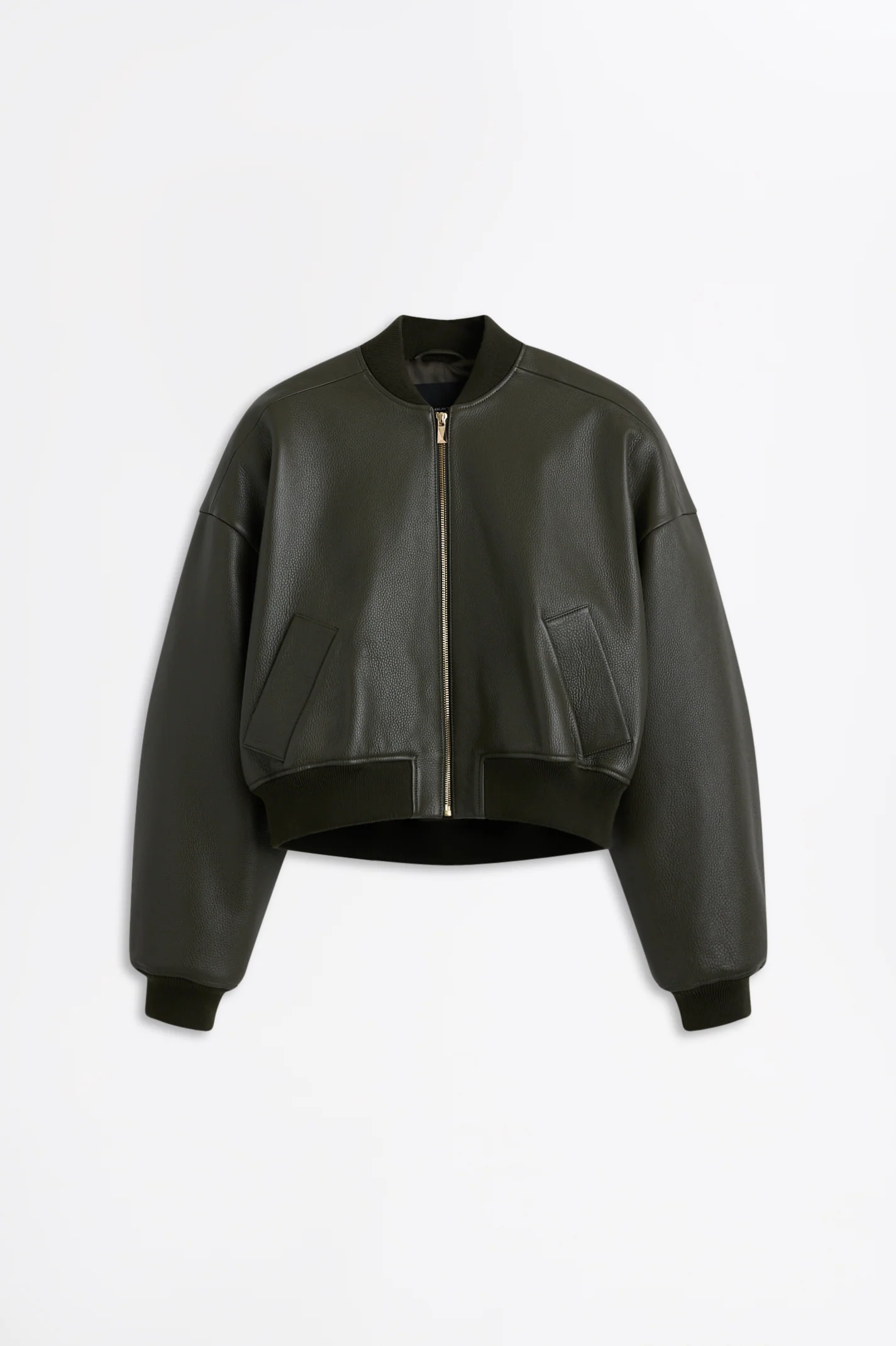 PEBBLED LEATHER BOMBER - Image 2