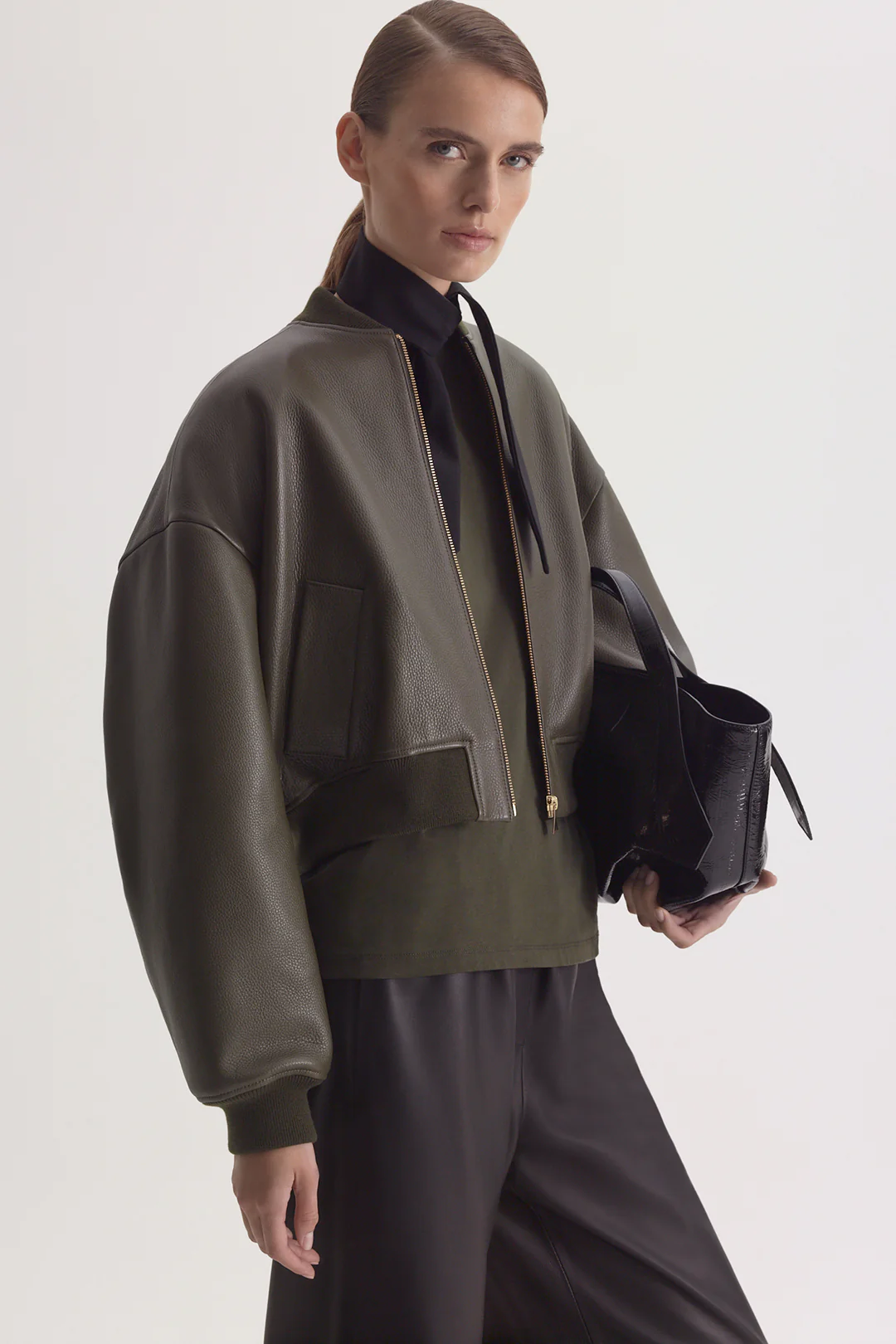 PEBBLED LEATHER BOMBER - Image 4