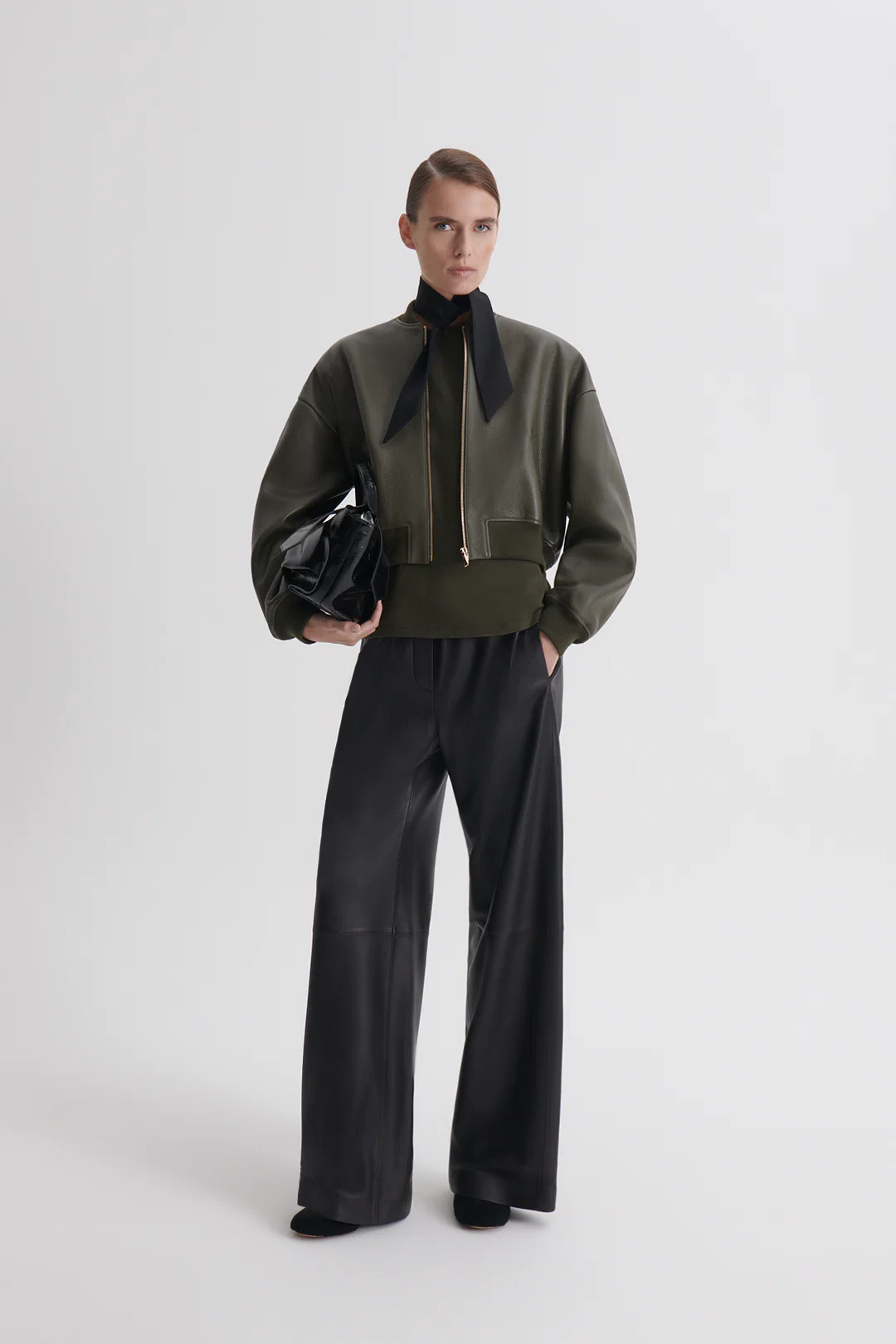 PEBBLED LEATHER BOMBER - Image 5