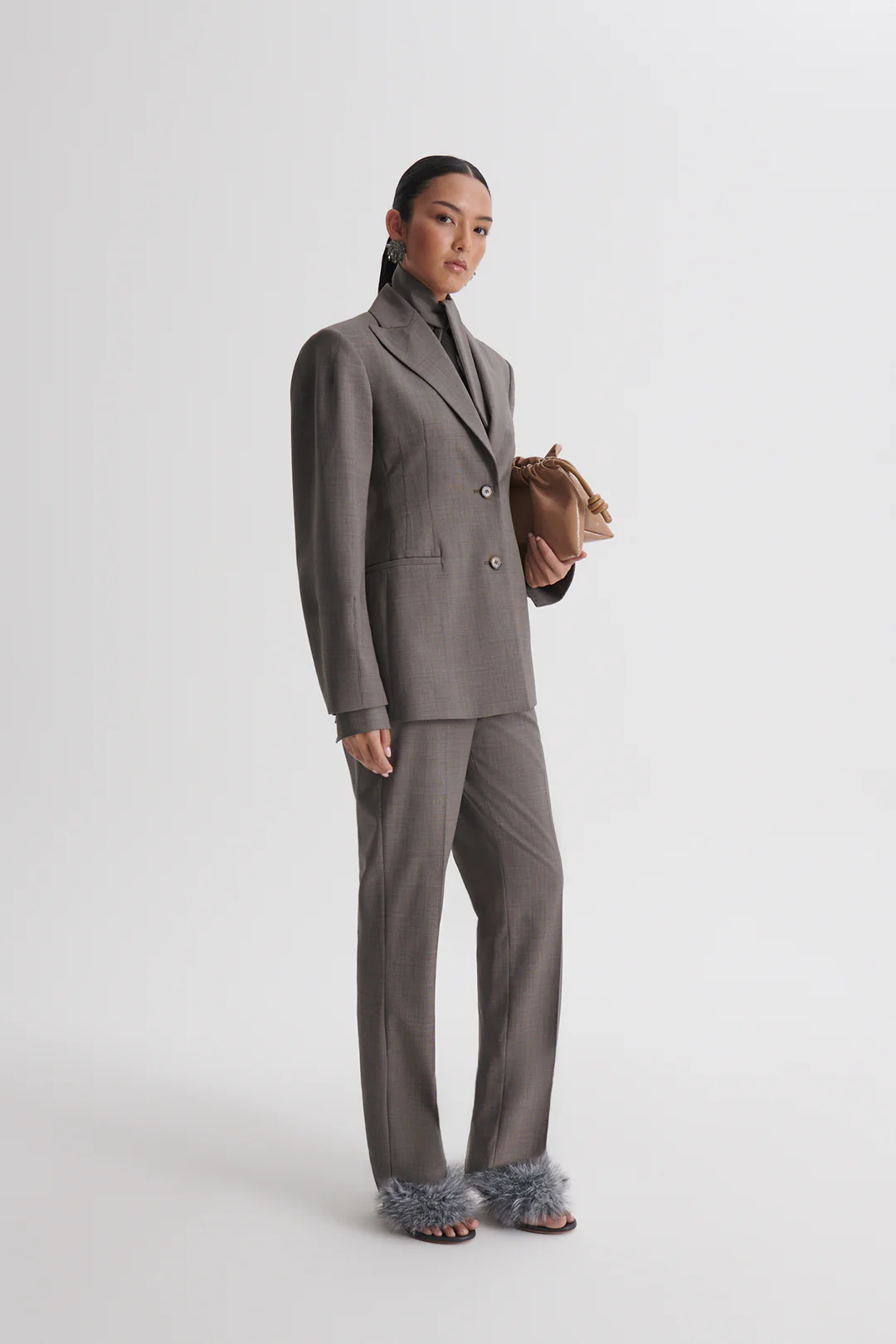 PLAID CURVED WAIST JACKET - Image 5