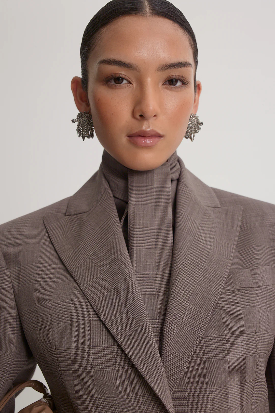 PLAID CURVED WAIST JACKET - Image 7
