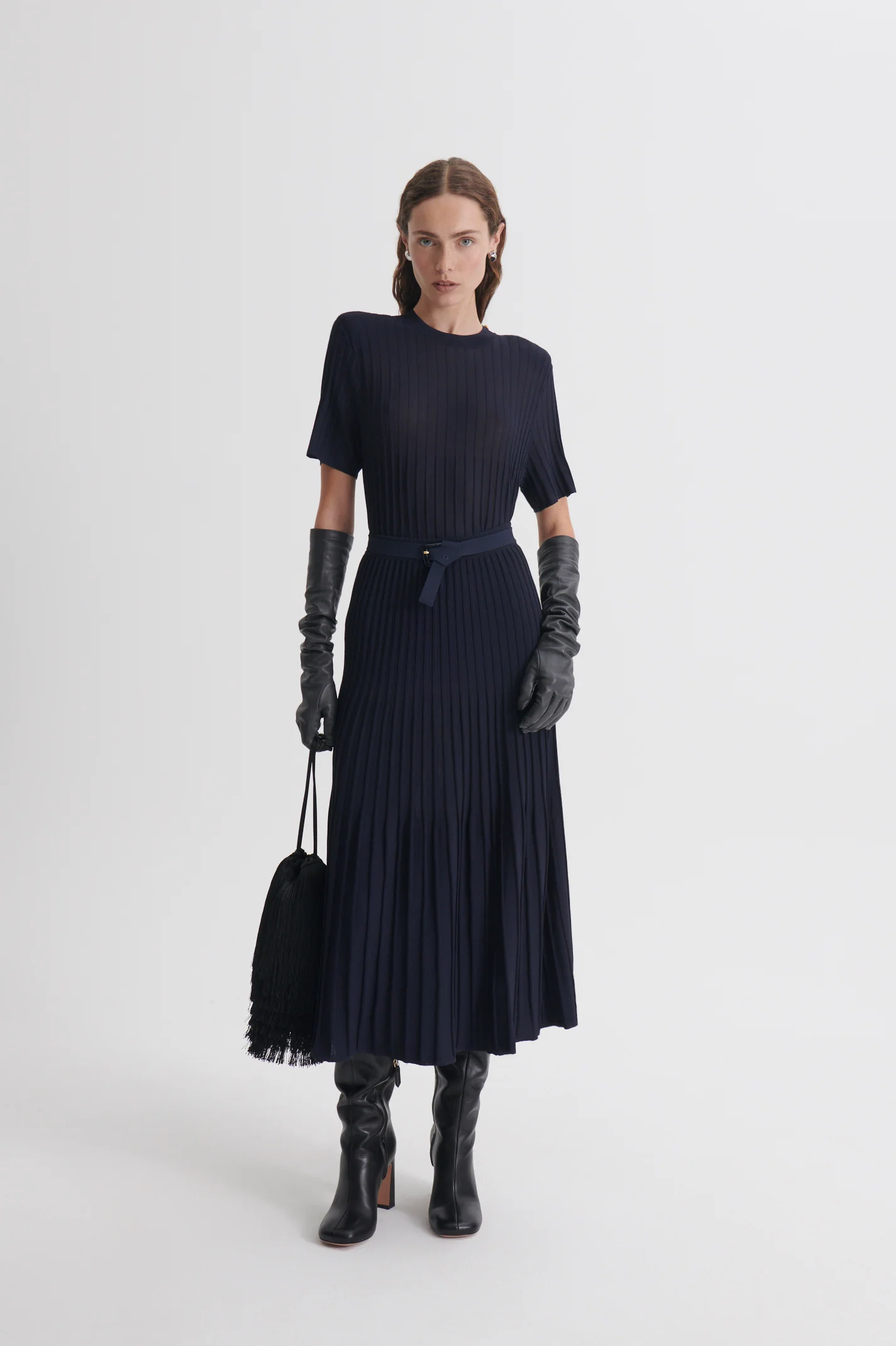 PLEAT VARIEGATED STITCH SKIRT - Image 3