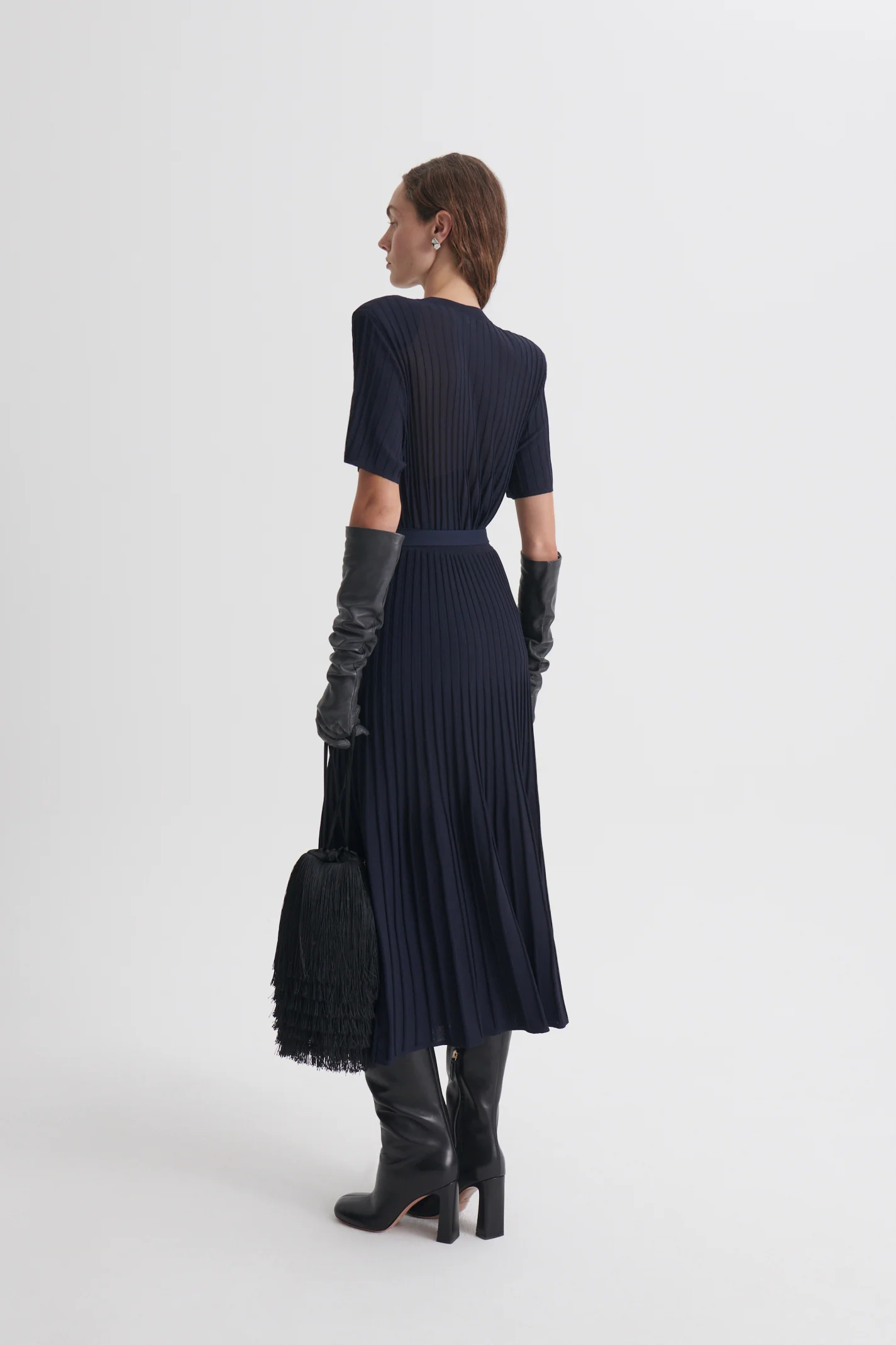 PLEAT VARIEGATED STITCH SKIRT - Image 5