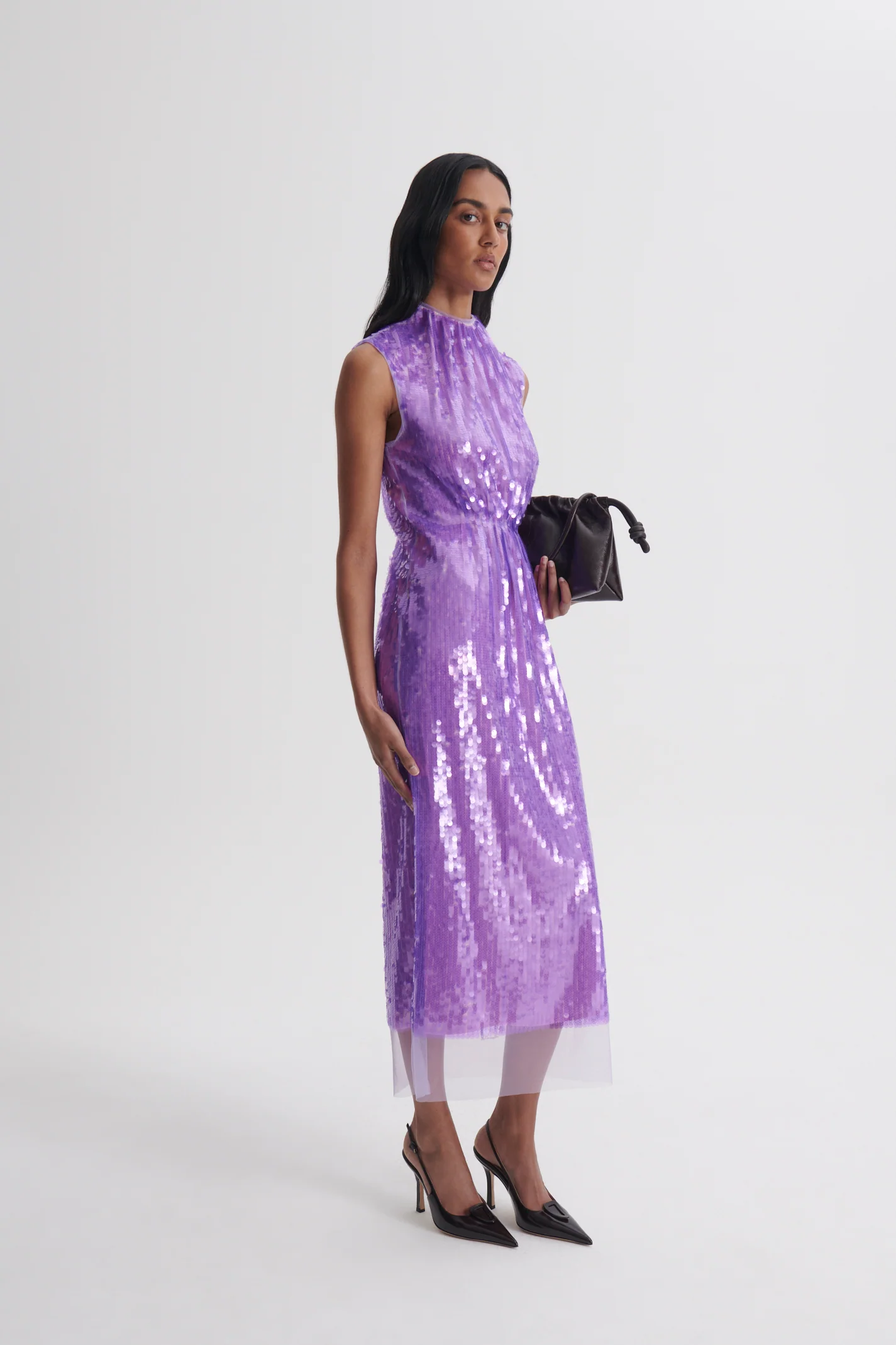 SEQUIN GATHER NECK DRESS - Image 5