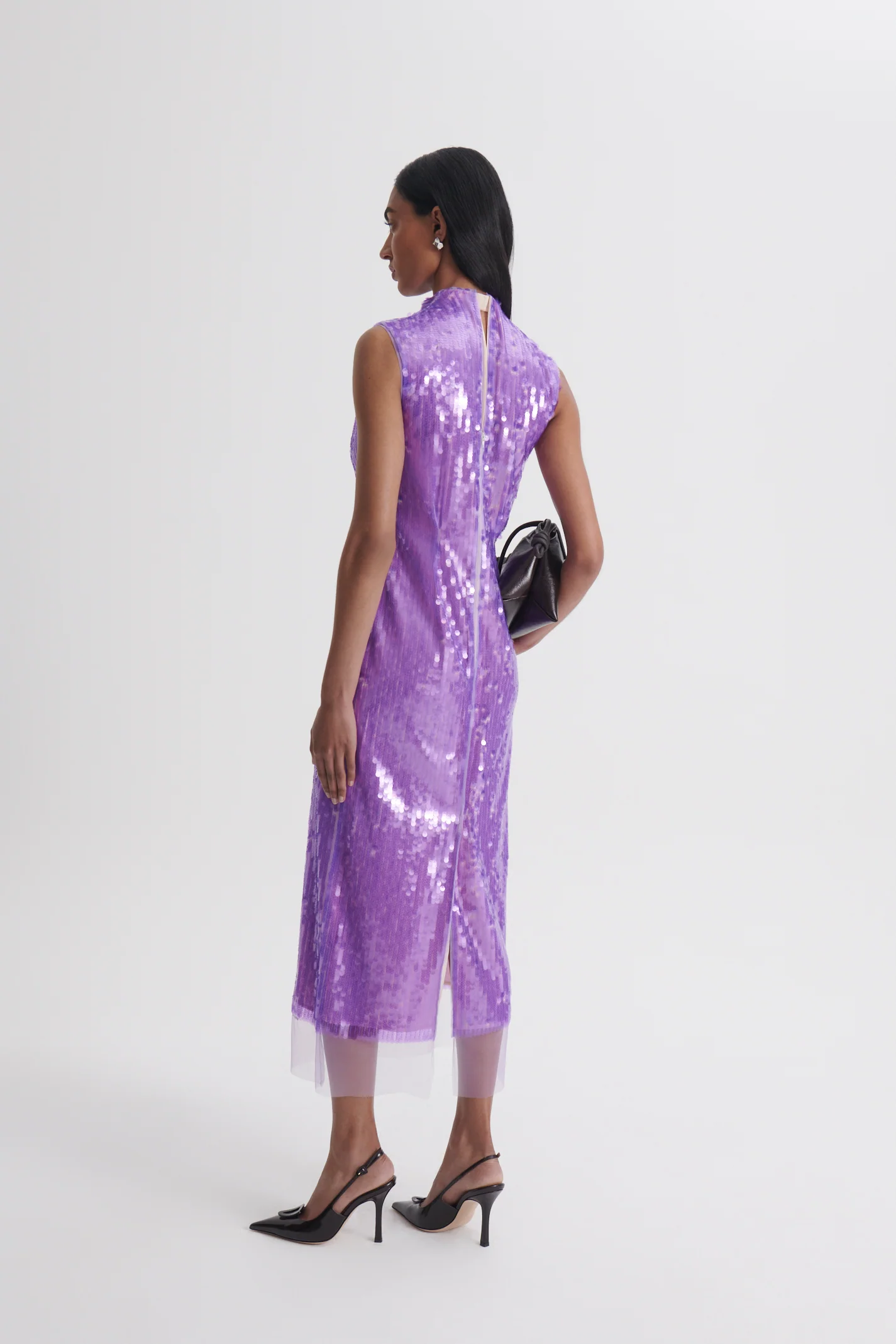 SEQUIN GATHER NECK DRESS - Image 6
