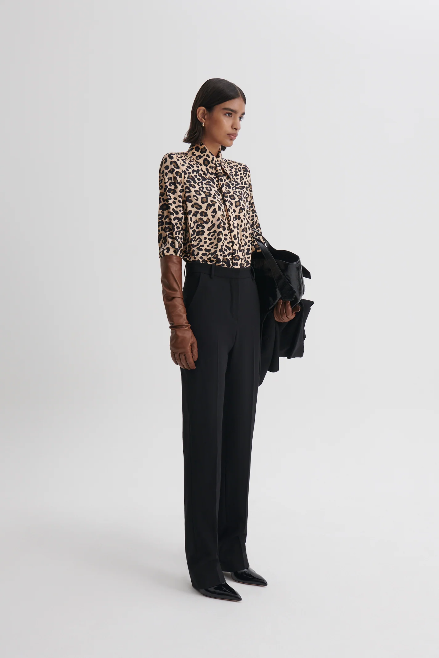 SILK ANIMAL PRINT TIE SHIRT - Image 6