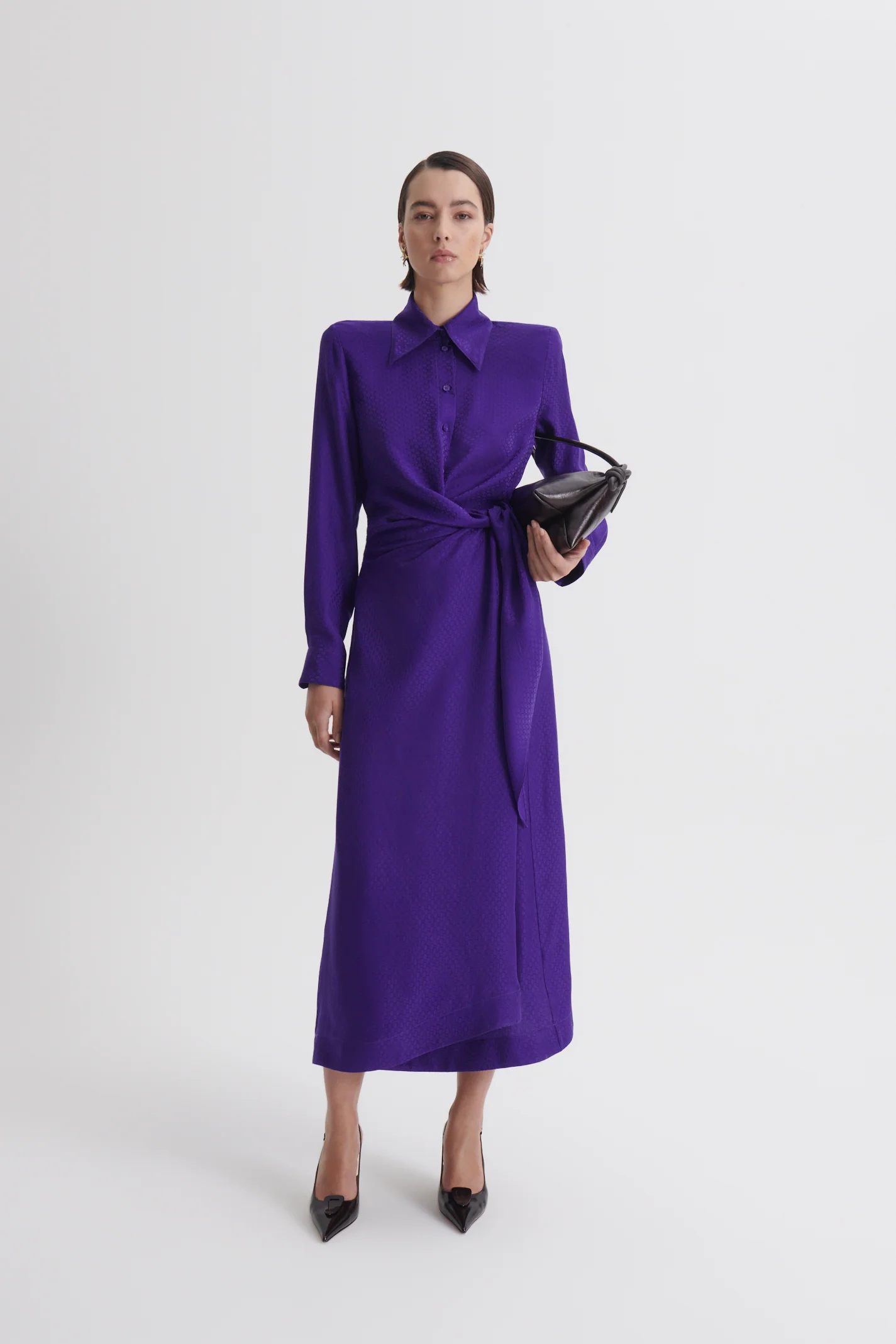SILK CHAIN JACQUARD TURBAN DRESS - Image 4