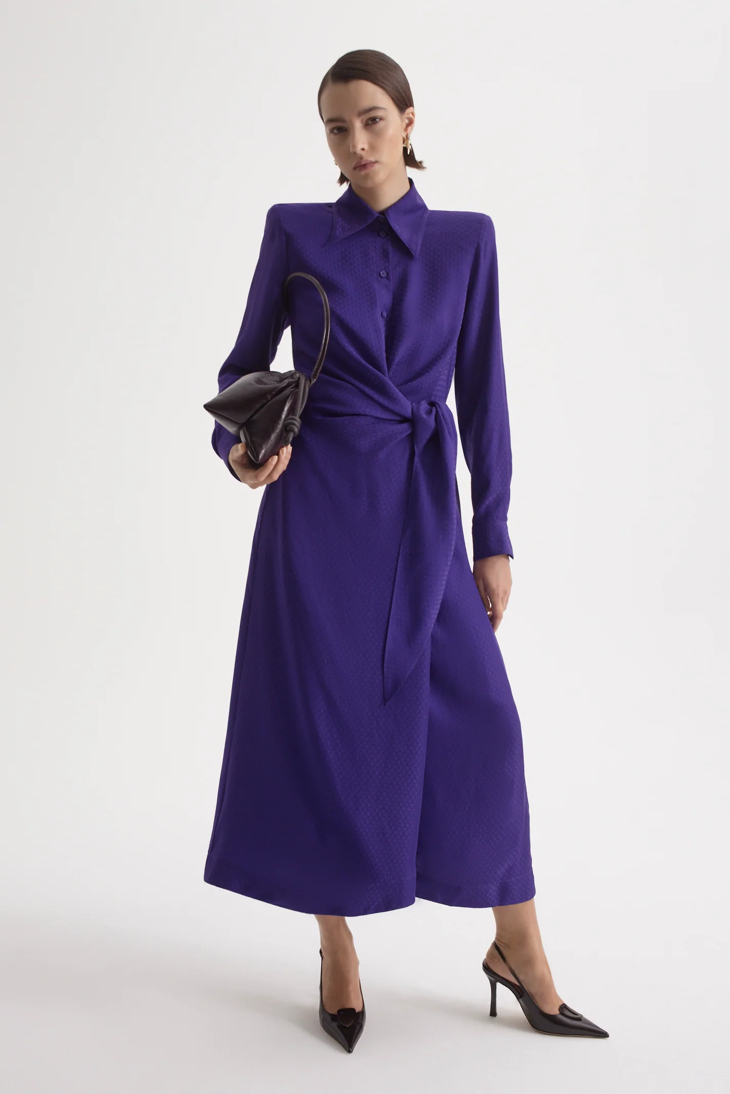 SILK CHAIN JACQUARD TURBAN DRESS - Image 8