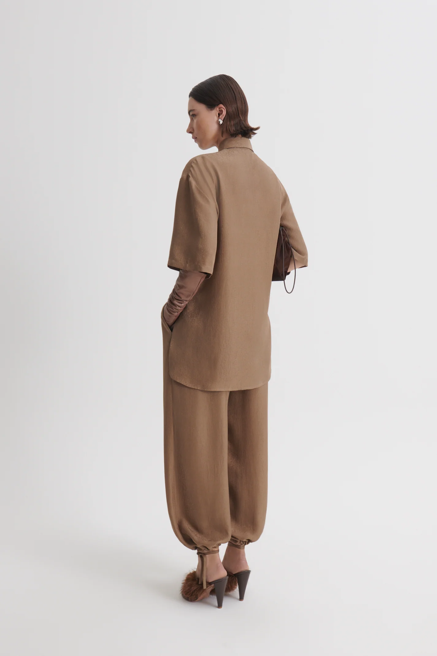 SILK JACQUARD CROP TROUSER - Image 5