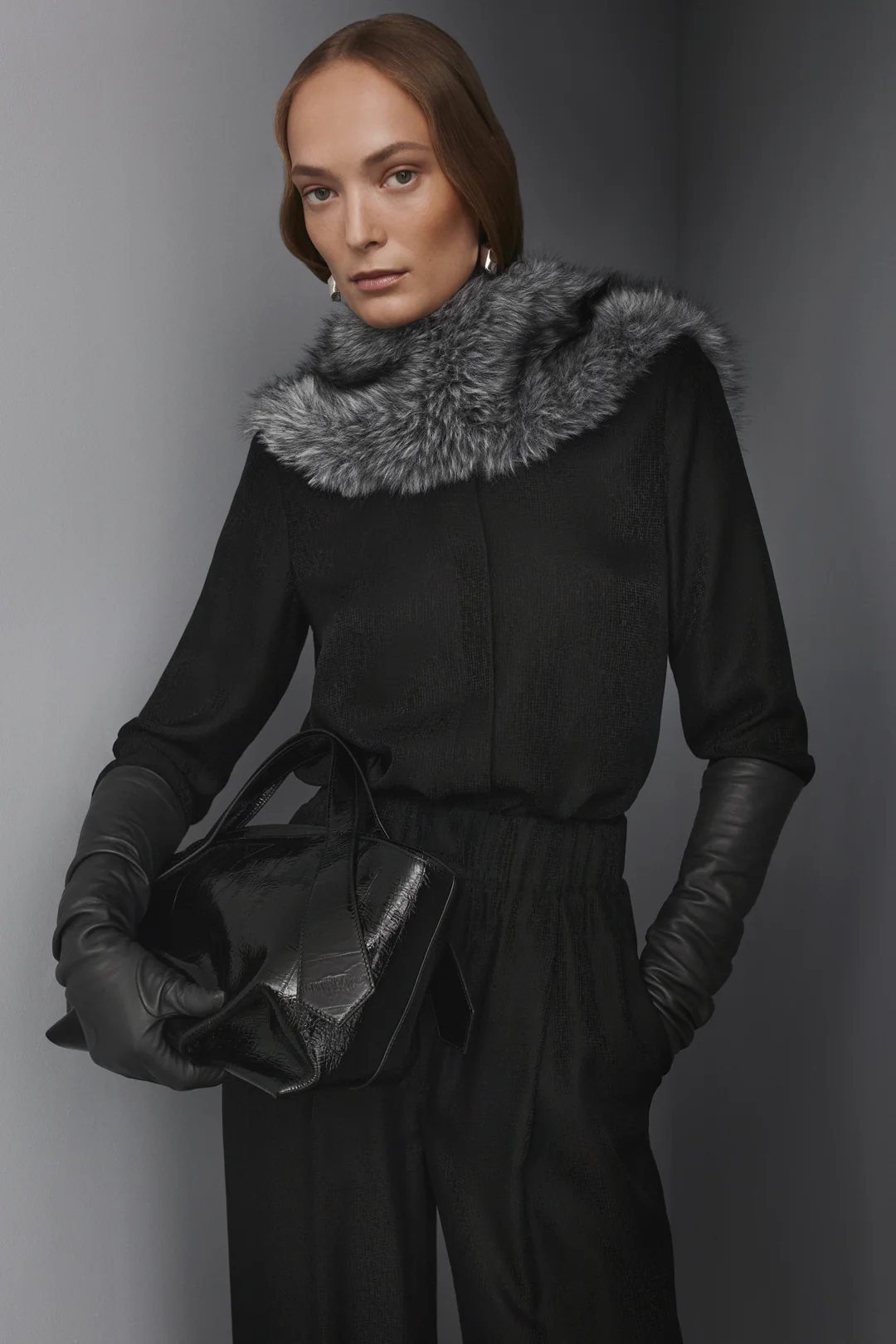 SILK JACQUARD SHOULDER PAD SHIRT - Image 3