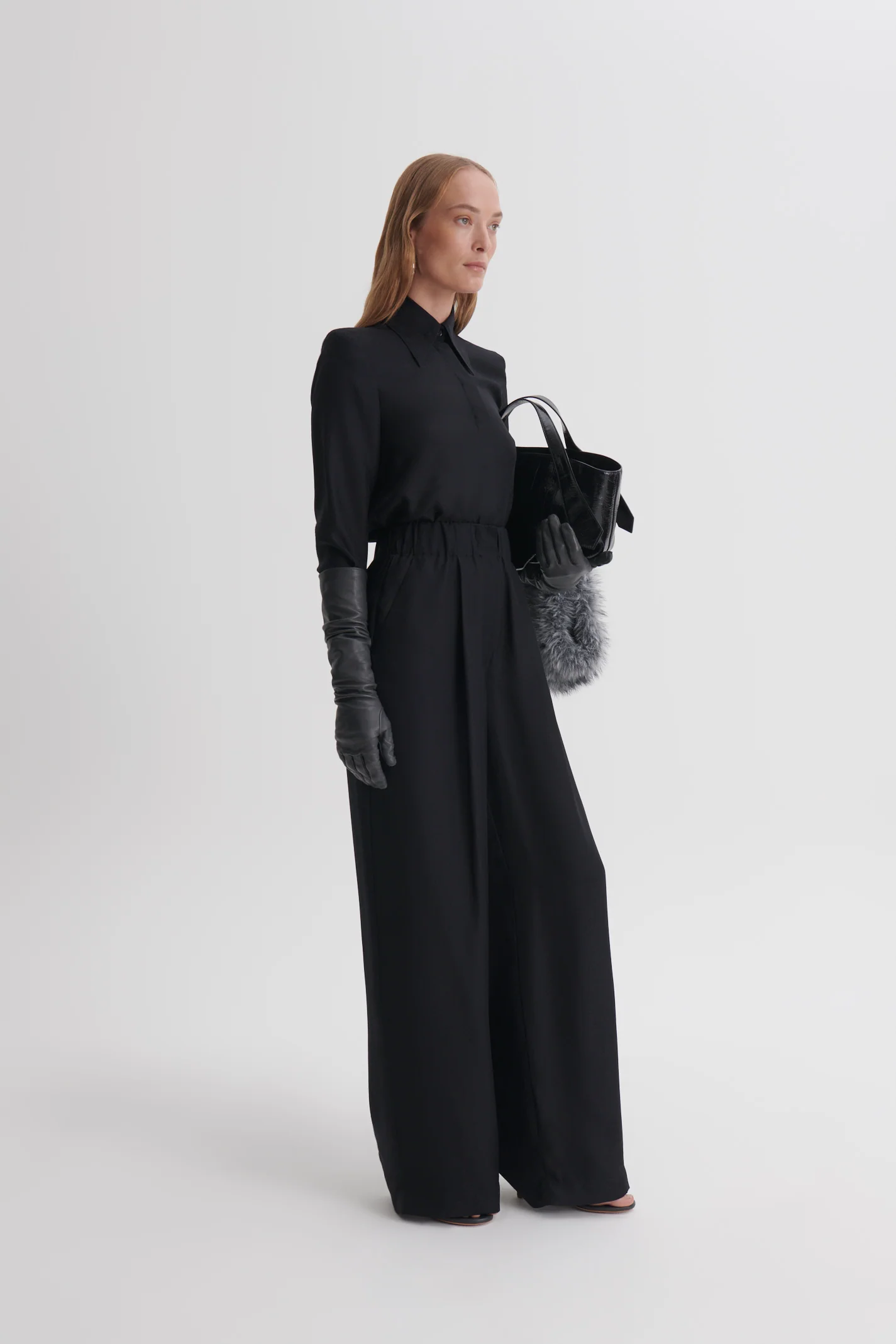 SILK JACQUARD SHOULDER PAD SHIRT - Image 5
