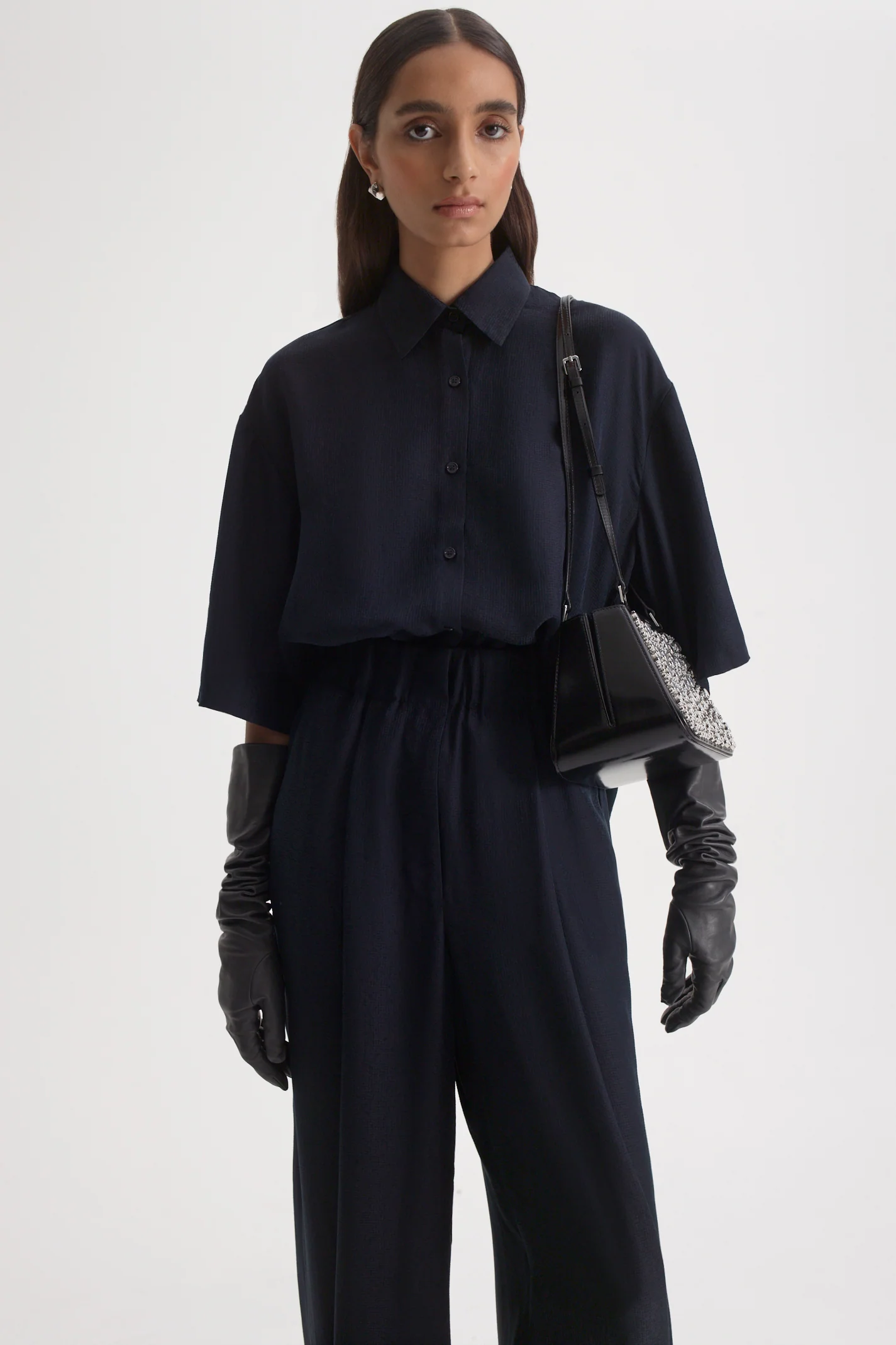 SILK JACQUARD SHORT SLEEVE SHIRT - Image 3