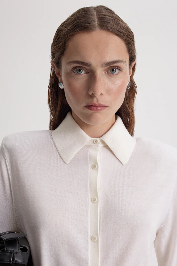 SILK MERINO KNIT SHIRT - Image 3