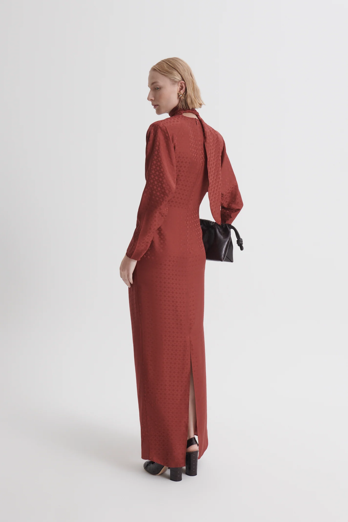SILK POPPY JACQUARD DRESS - Image 6