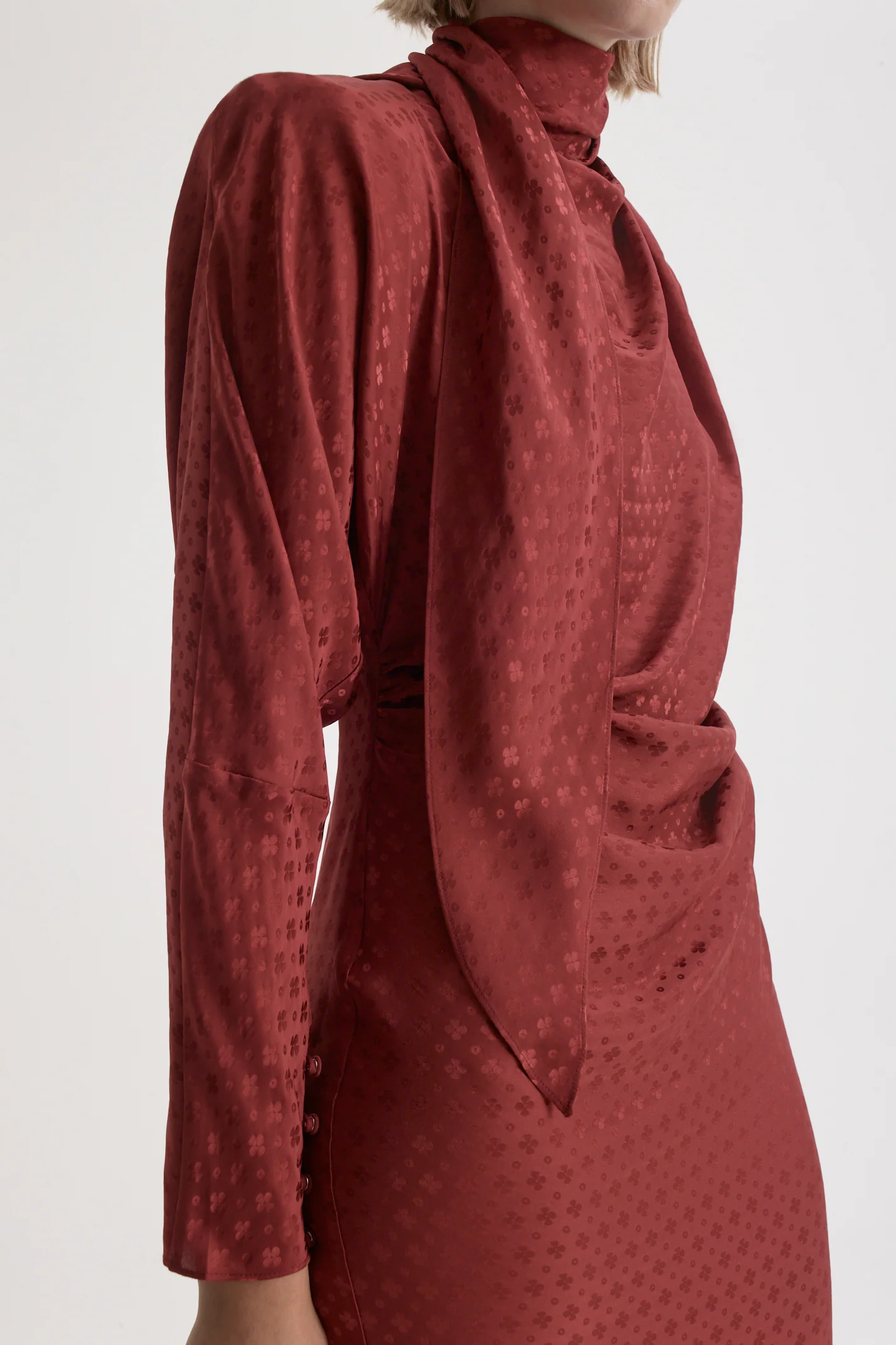 SILK POPPY JACQUARD DRESS - Image 8