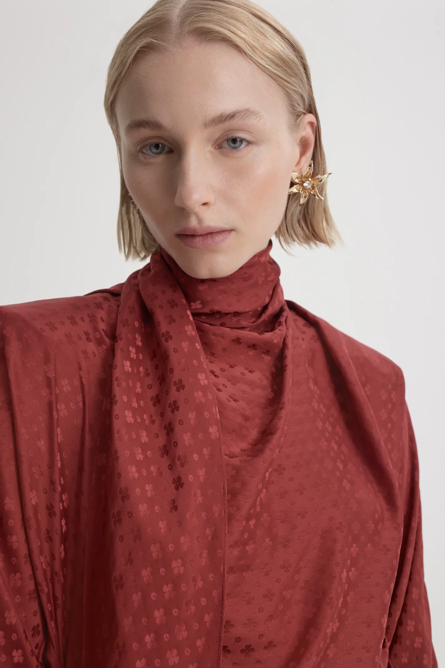 SILK POPPY JACQUARD DRESS - Image 9