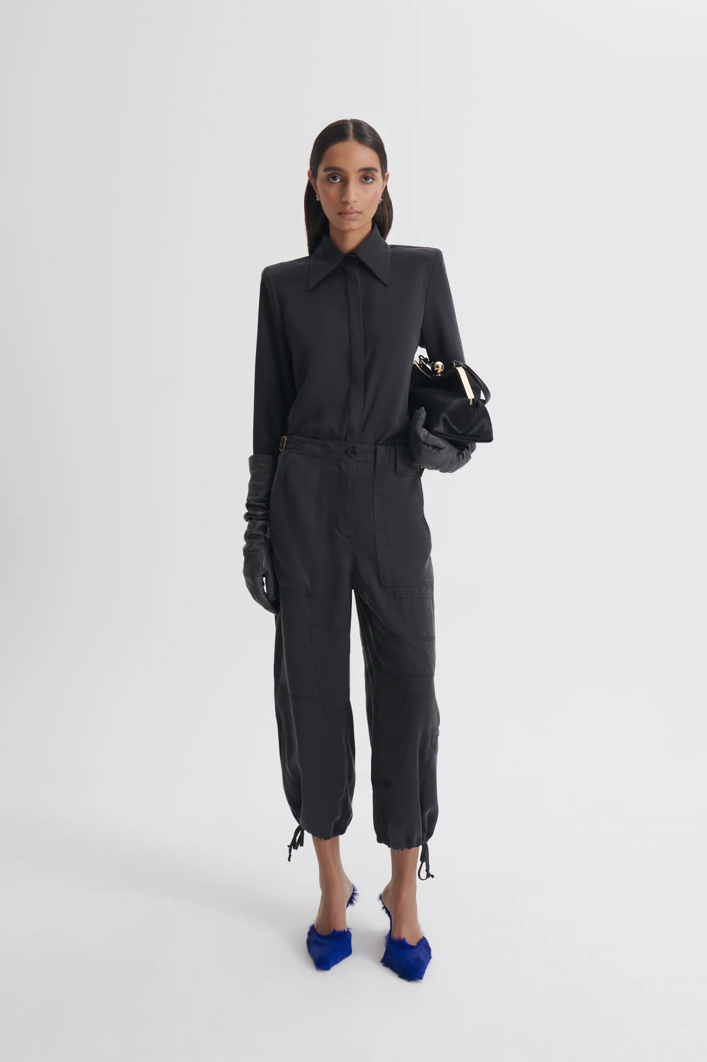 SUEDED SILK SHOULDER PAD SHIRT - Image 3