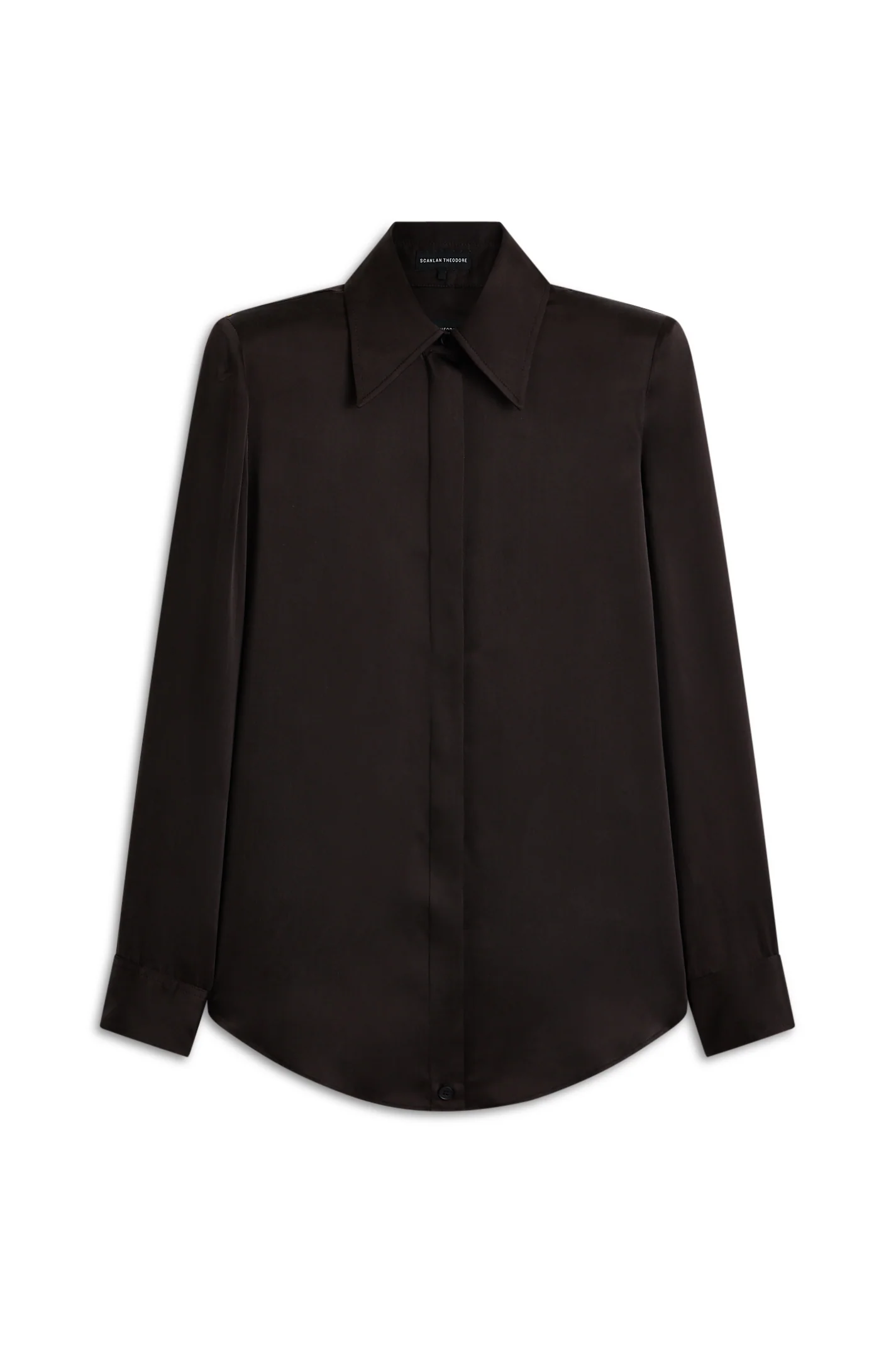 SUEDED SILK SHOULDER PAD SHIRT