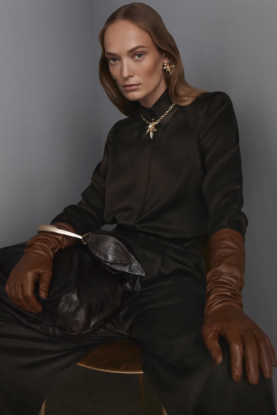 SUEDED SILK SHOULDER PAD SHIRT - Image 3
