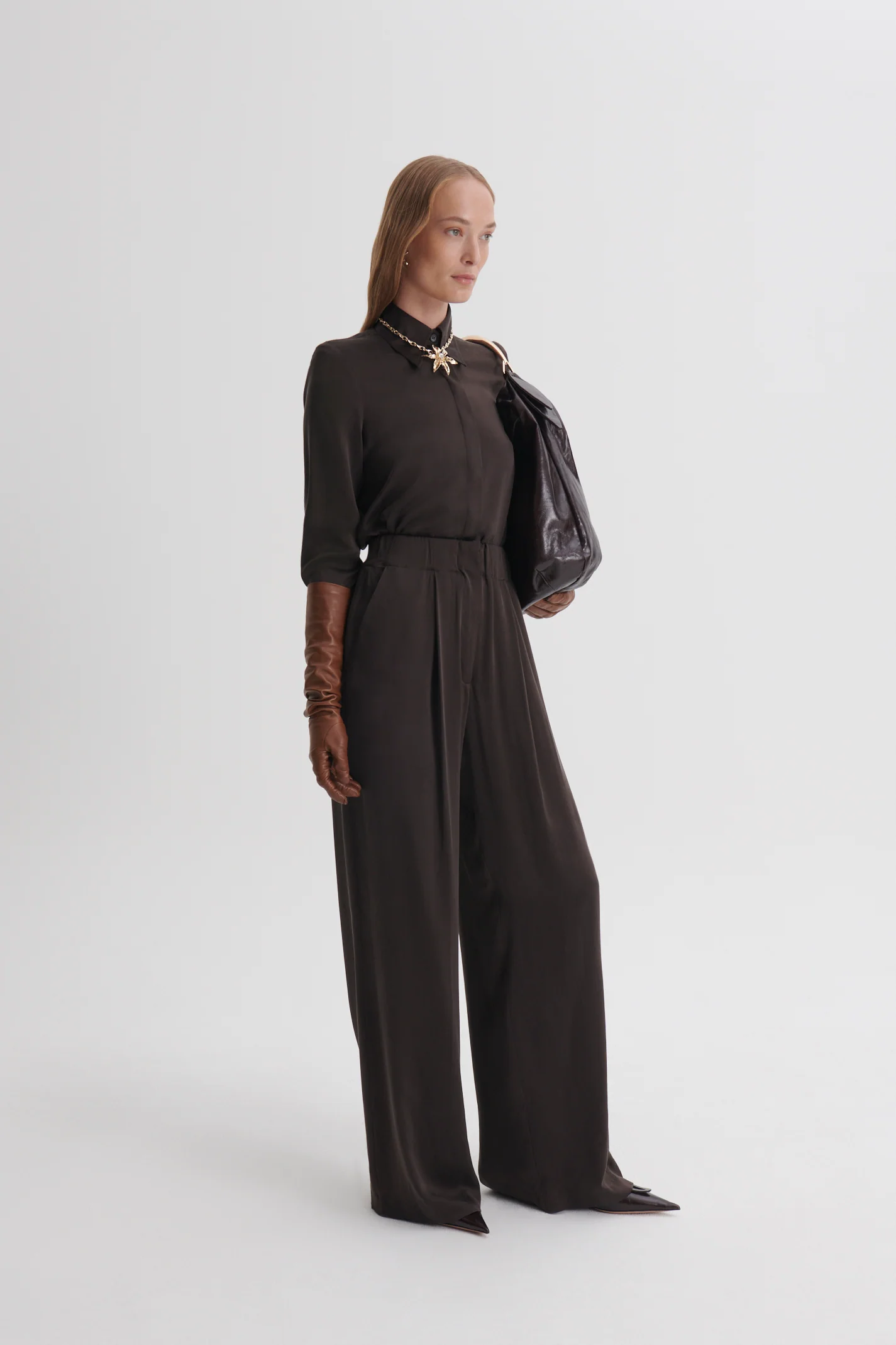 SUEDED SILK SHOULDER PAD SHIRT - Image 5