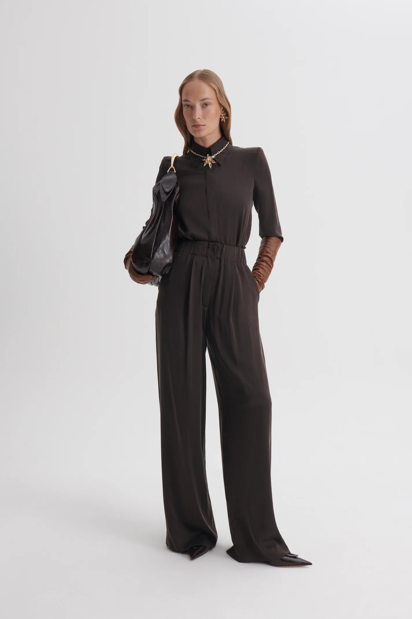 SUEDED SILK SHOULDER PAD SHIRT - Image 6