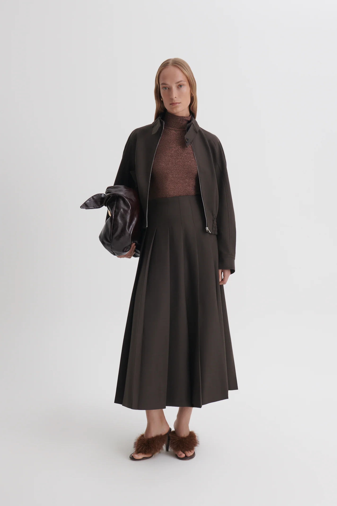 TAILORED PLEAT SKIRT - Image 4