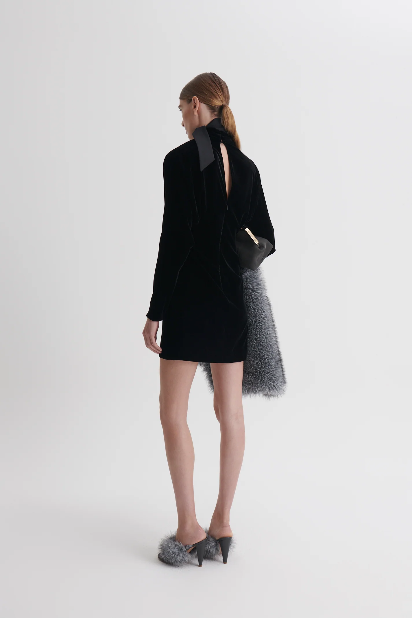 VELVET DRAPE DRESS - Image 5