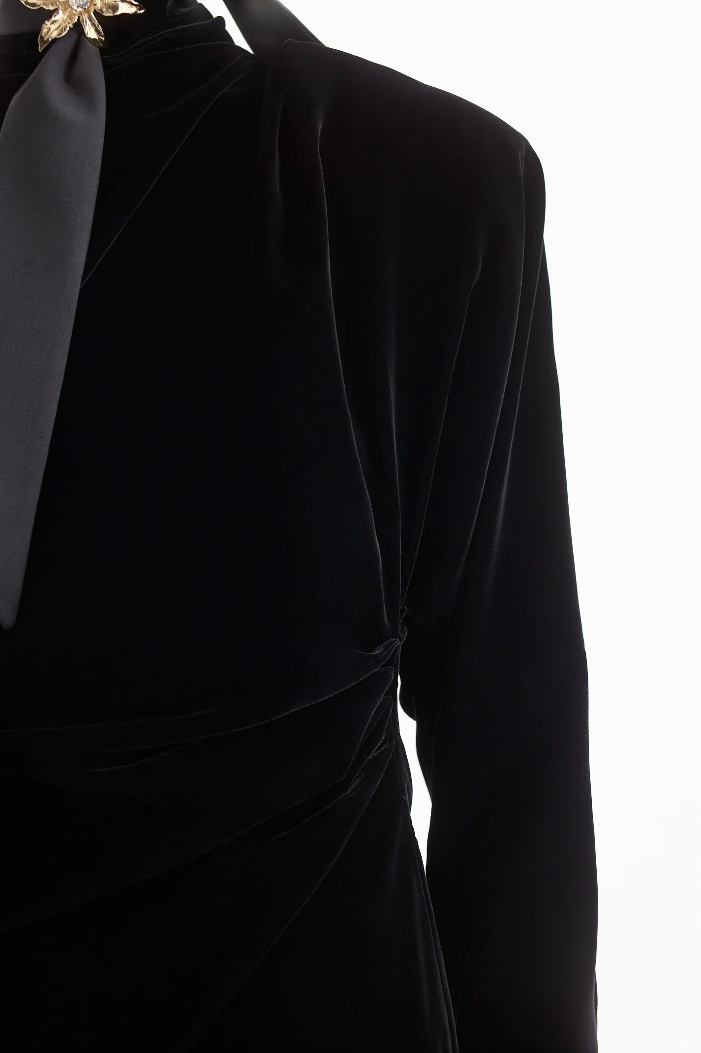 VELVET DRAPE DRESS - Image 8