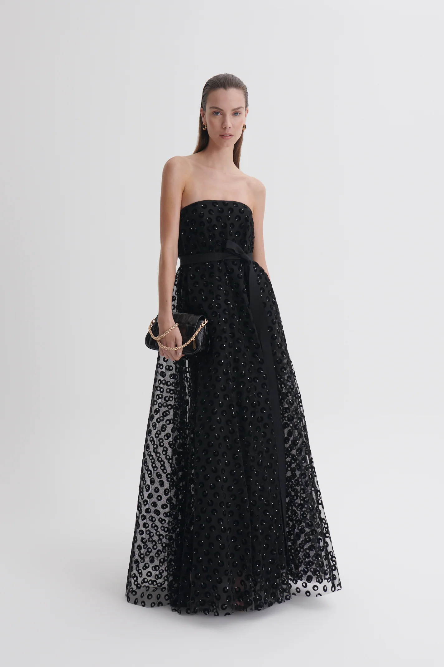 VELVET PRINT TULLE GOWN - Image 6