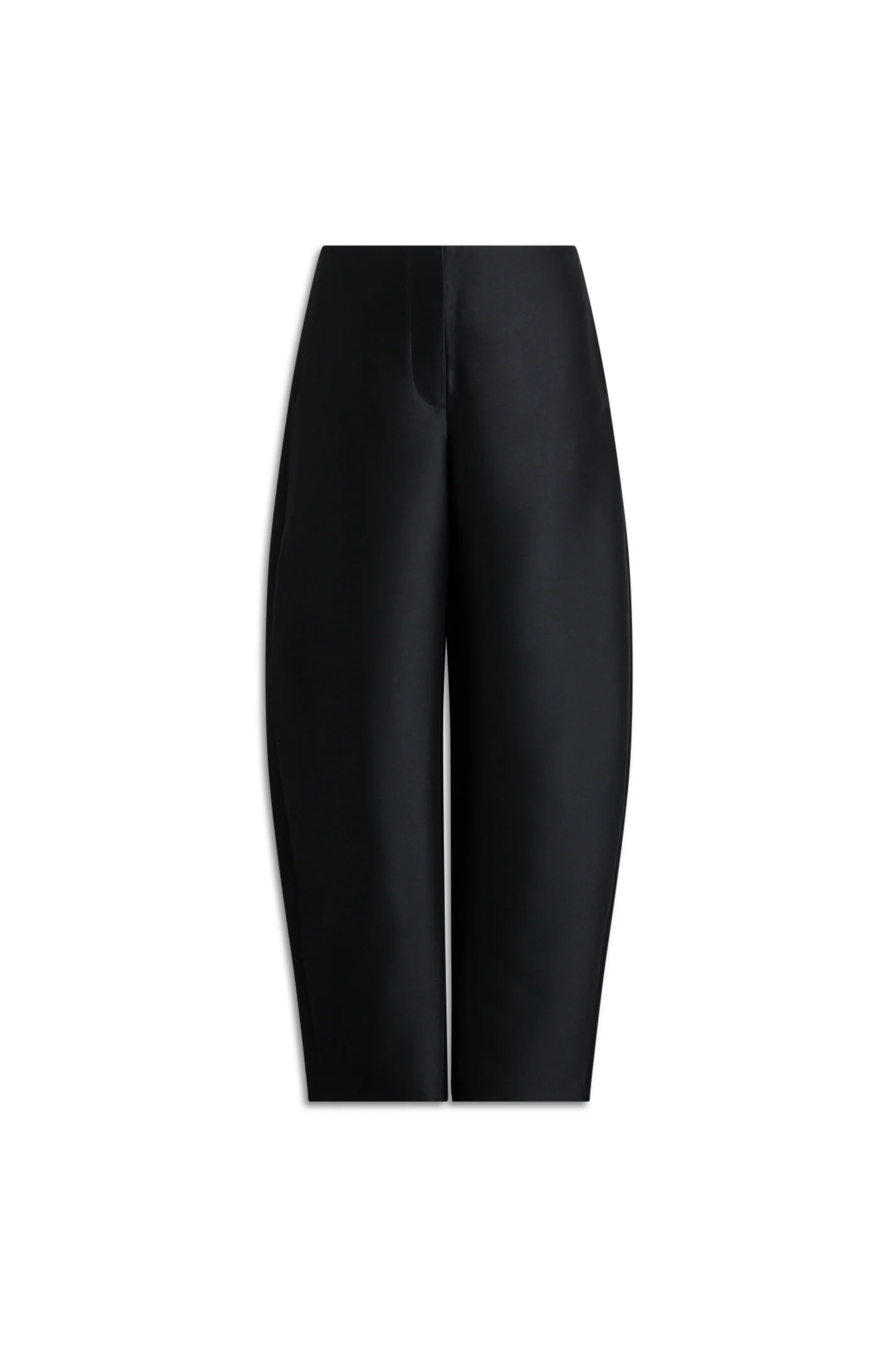 WOOL SILK BARREL LEG TROUSER