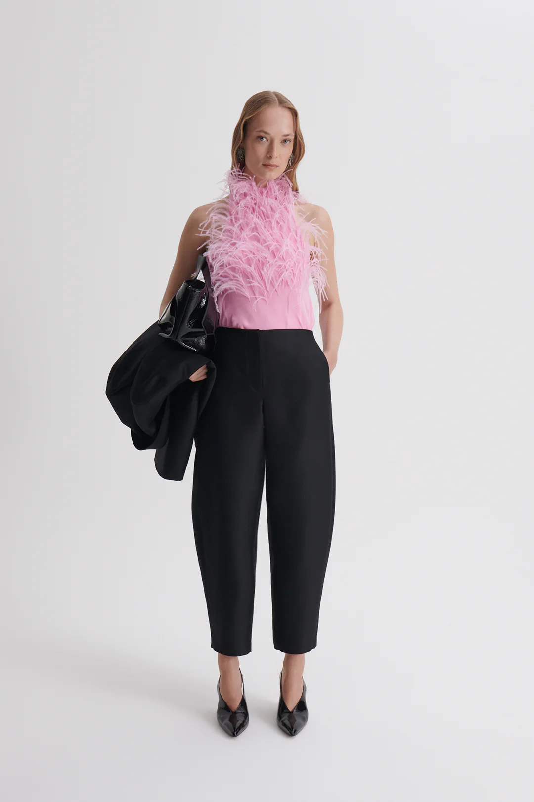 WOOL SILK BARREL LEG TROUSER - Image 4