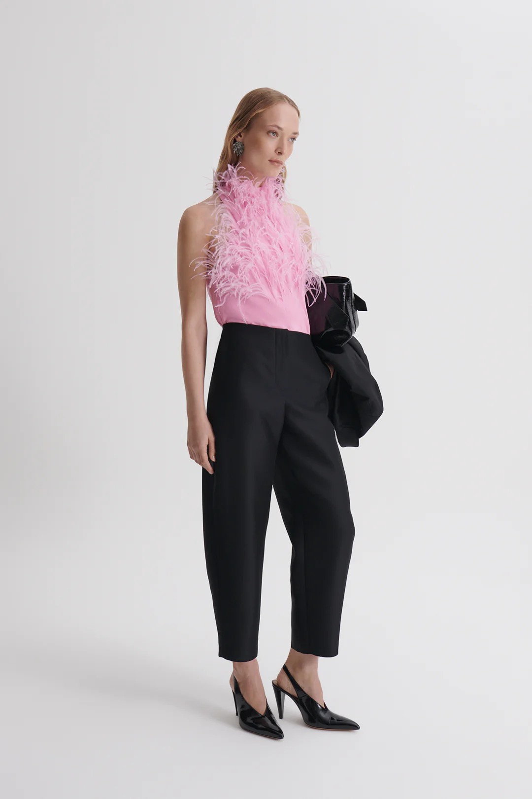 WOOL SILK BARREL LEG TROUSER - Image 5